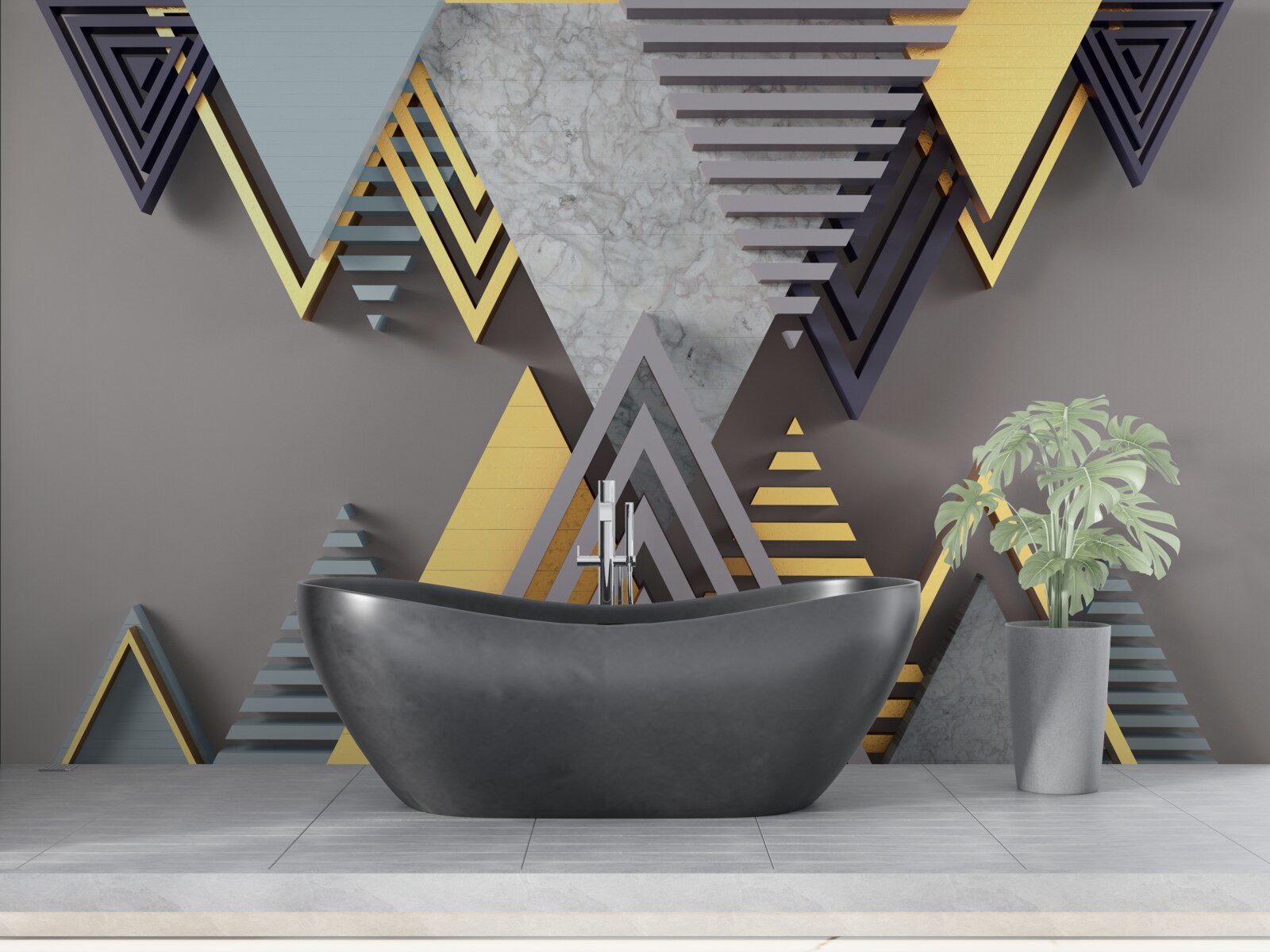 Fototapeta rôzne tvary a farby trojuholníkov