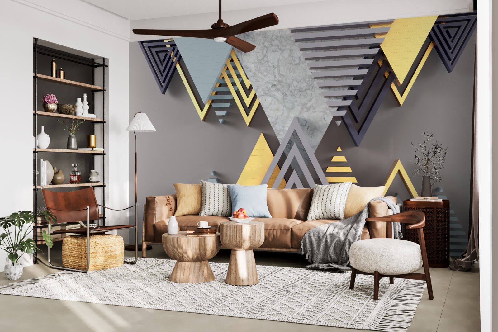 Fototapeta rôzne tvary a farby trojuholníkov