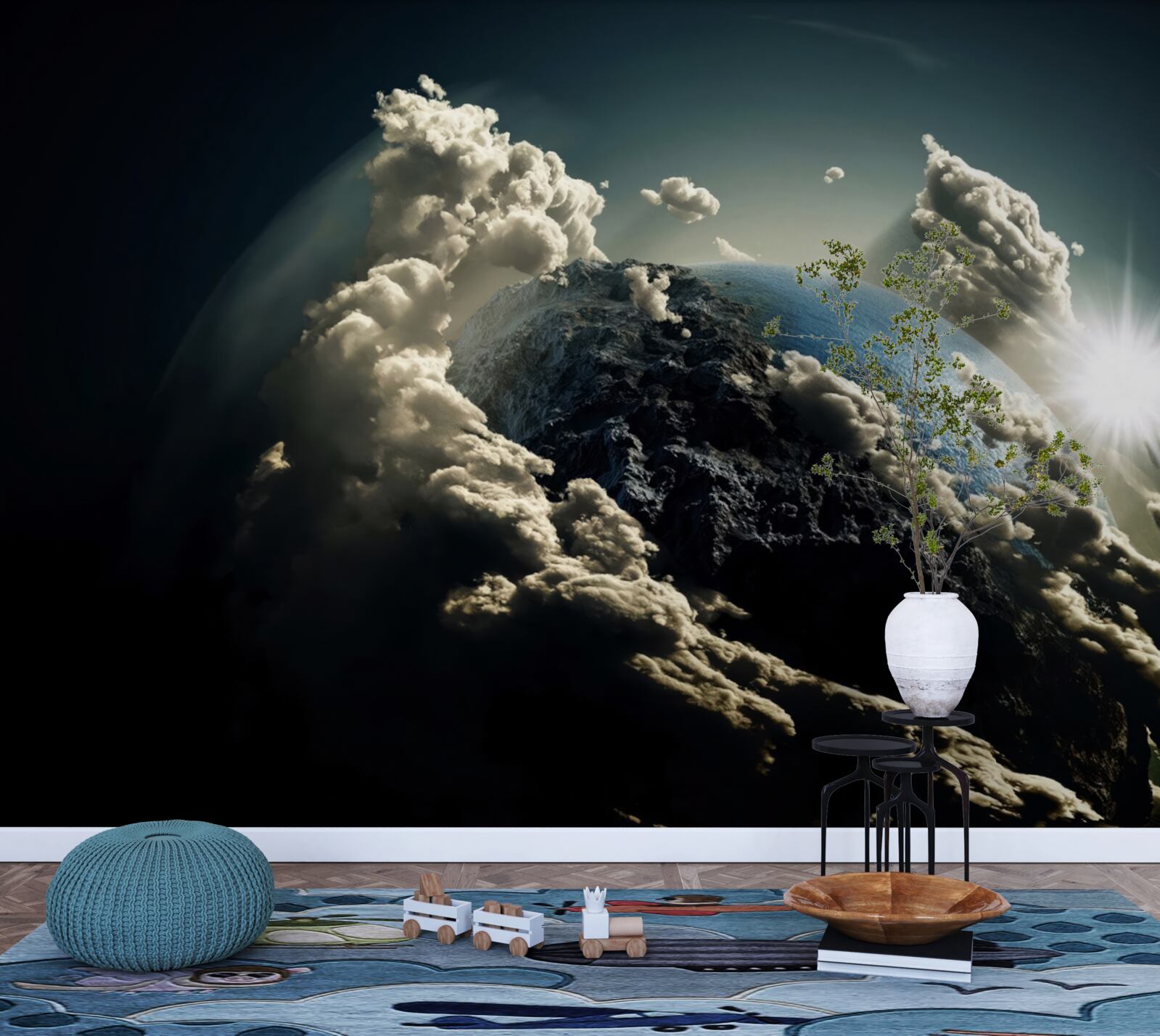 Fototapeta oblaky obklopujú zem