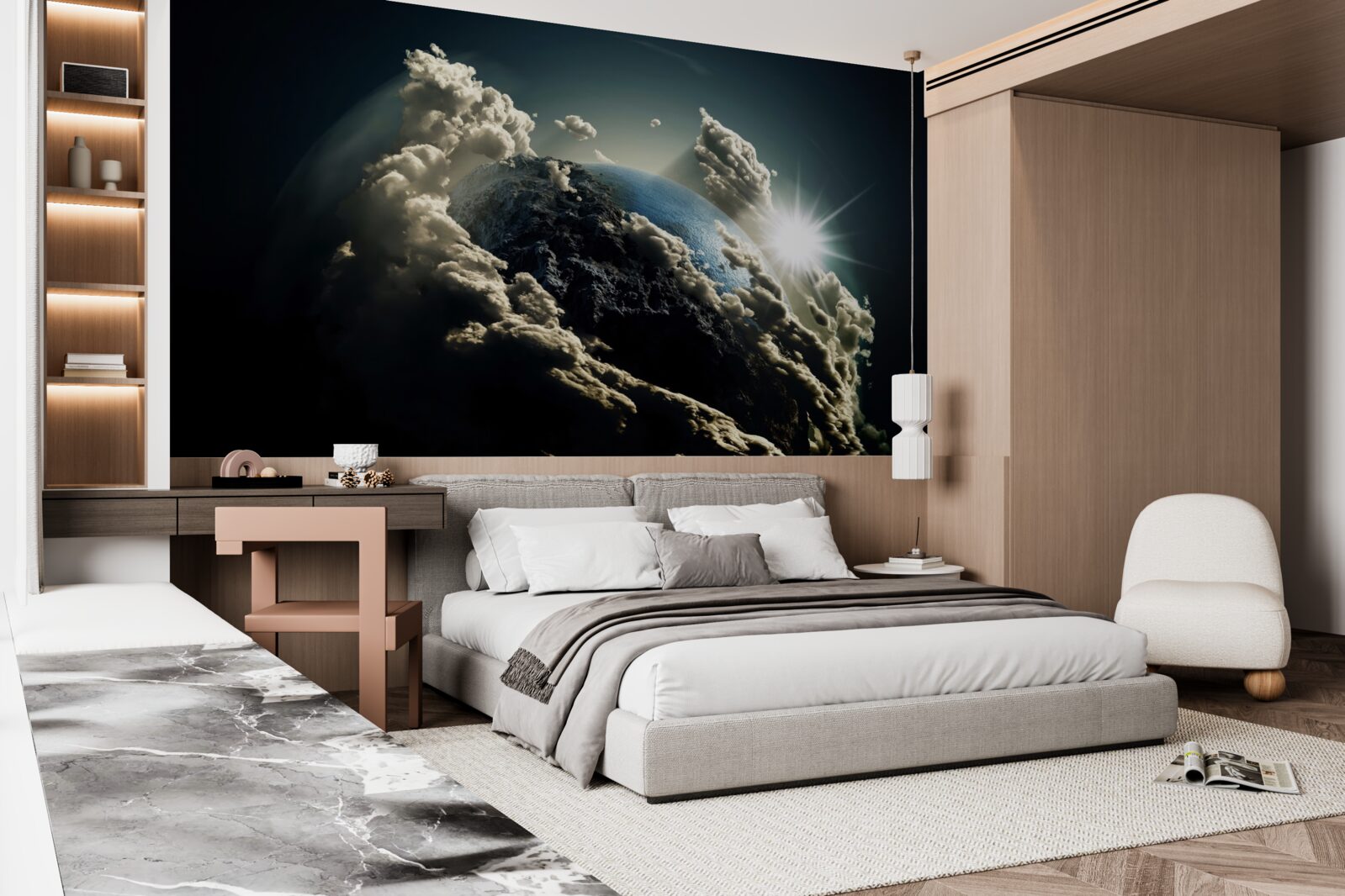 Fototapeta oblaky obklopujú zem