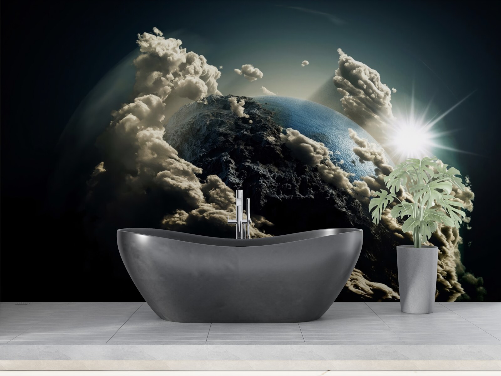 Fototapeta oblaky obklopujú zem