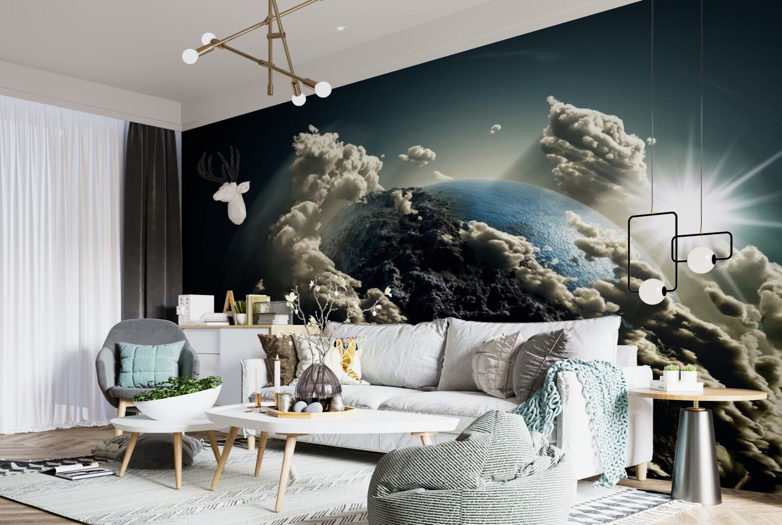 Fototapeta oblaky obklopujú zem