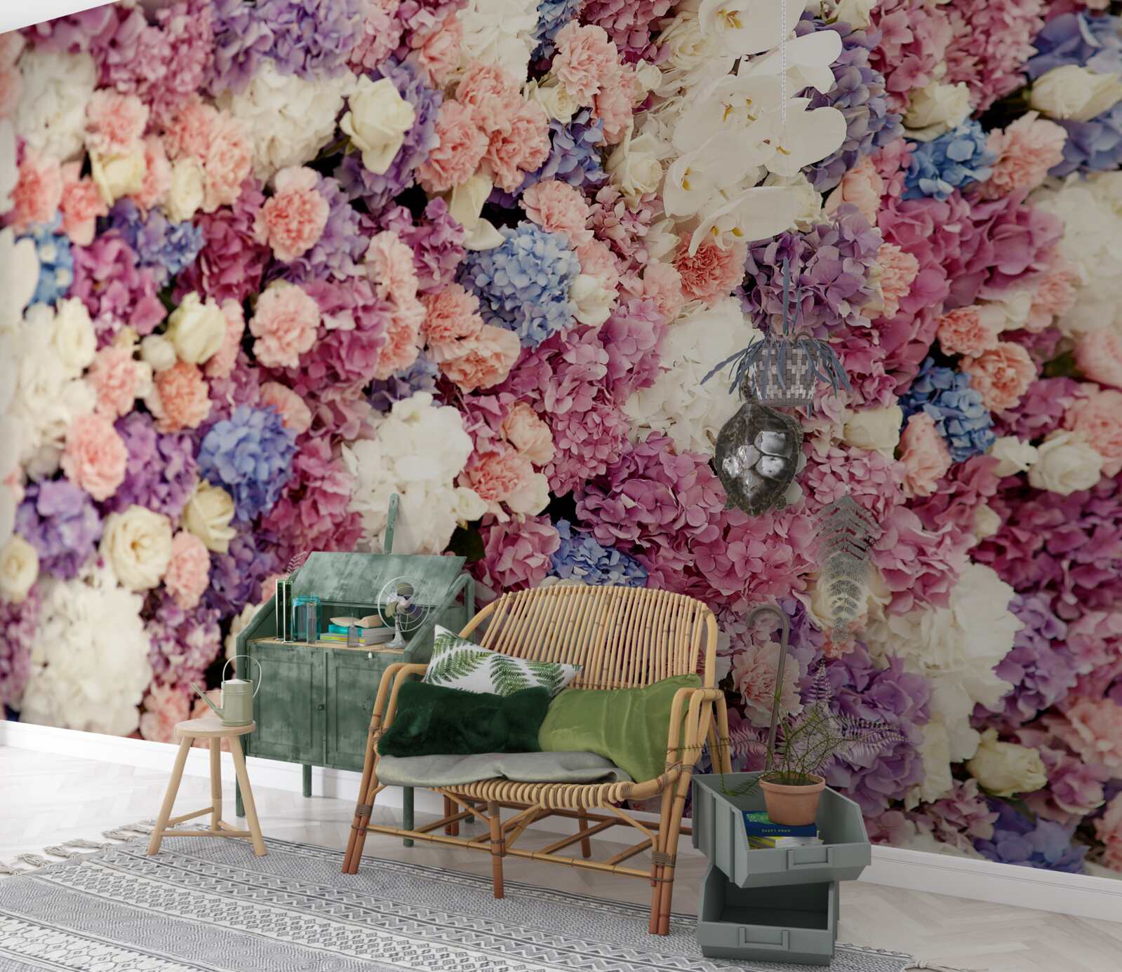 Fototapeta pozadie z viacfarebných kvetov