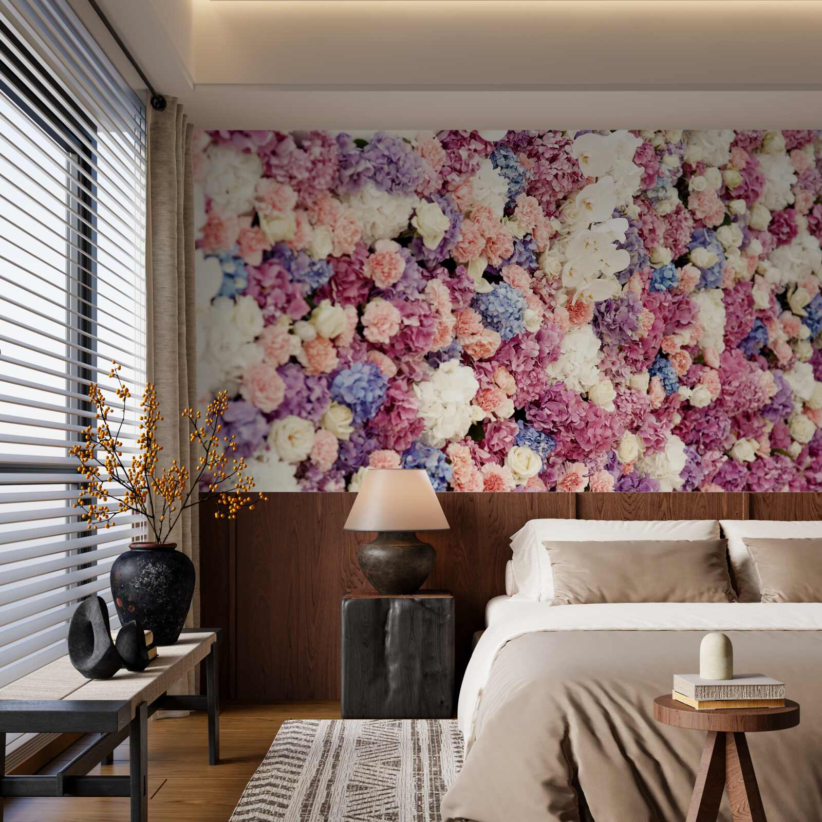 Fototapeta pozadie z viacfarebných kvetov