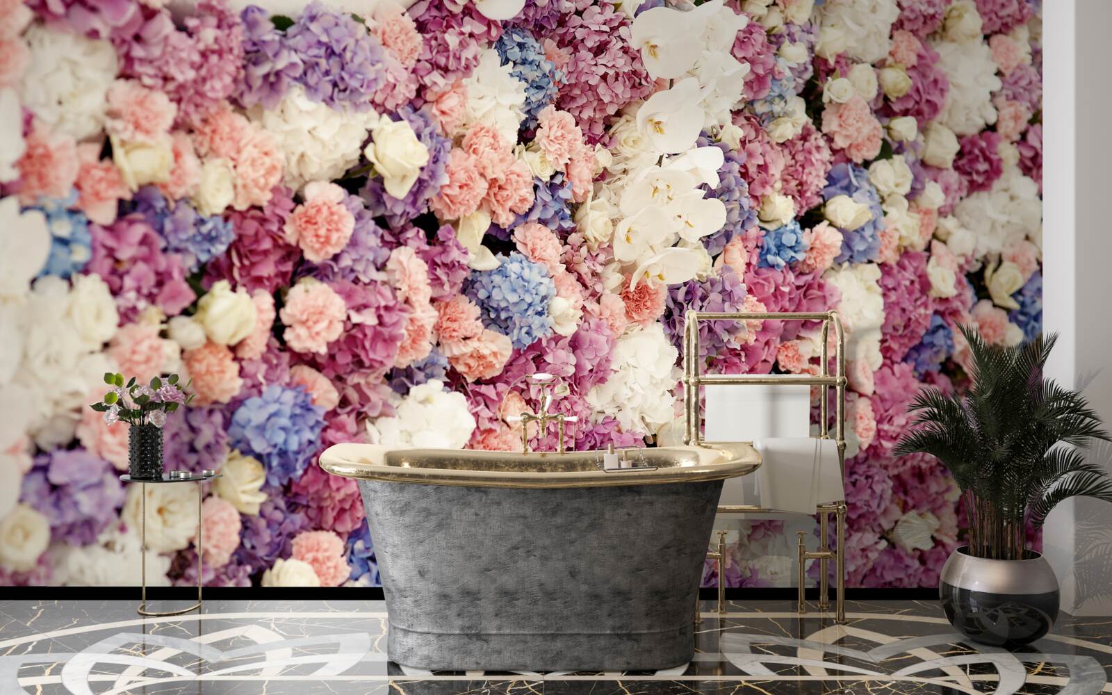 Fototapeta pozadie z viacfarebných kvetov