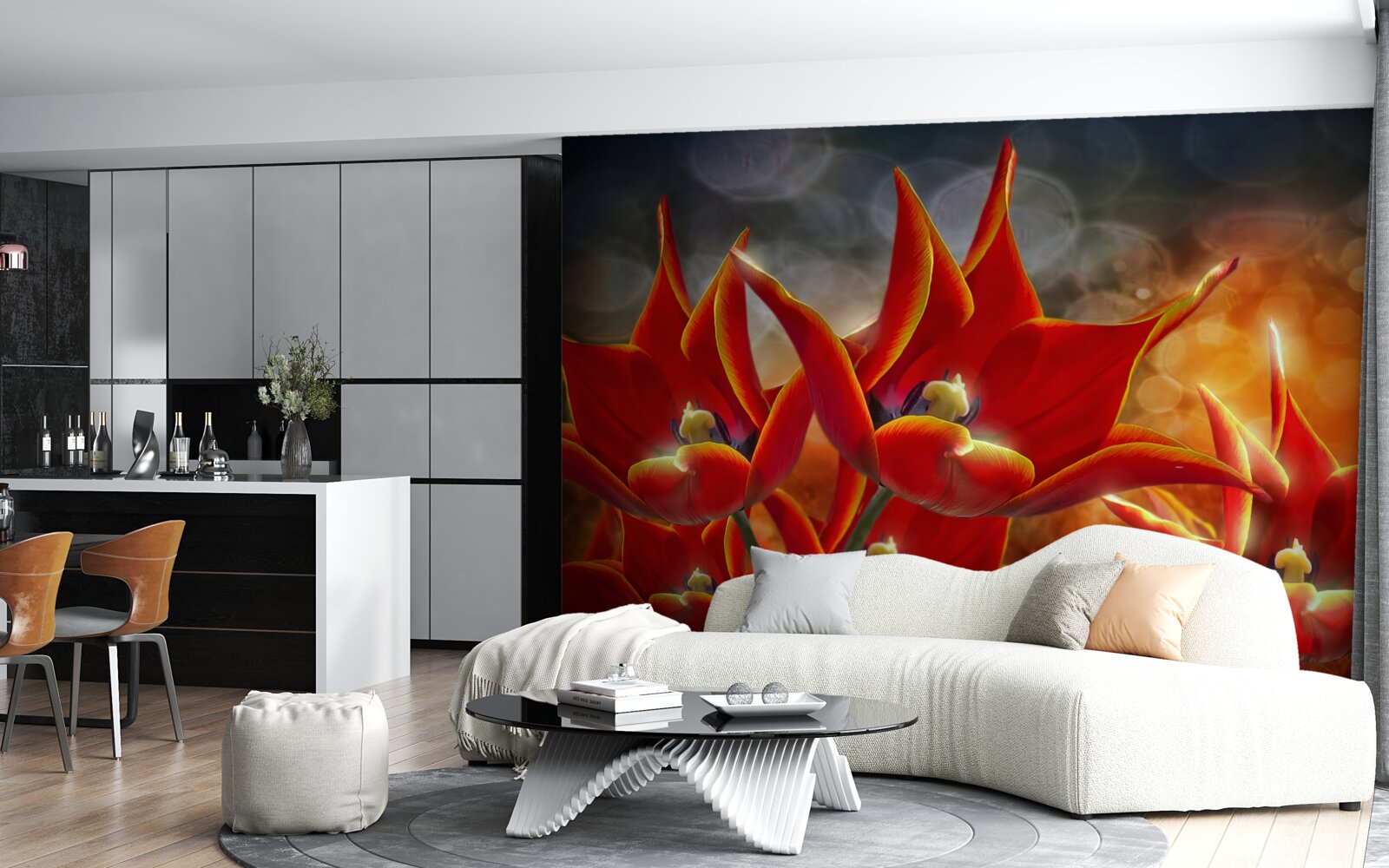 Fototapeta veľké šarlátové kvety