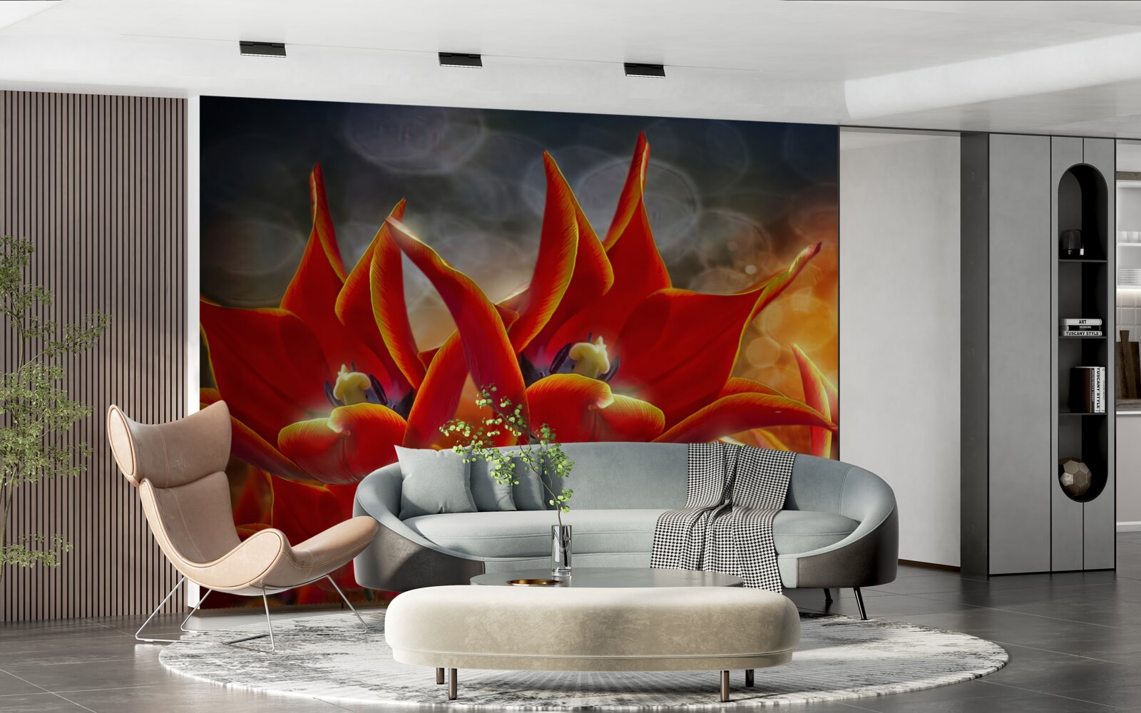 Fototapeta veľké šarlátové kvety