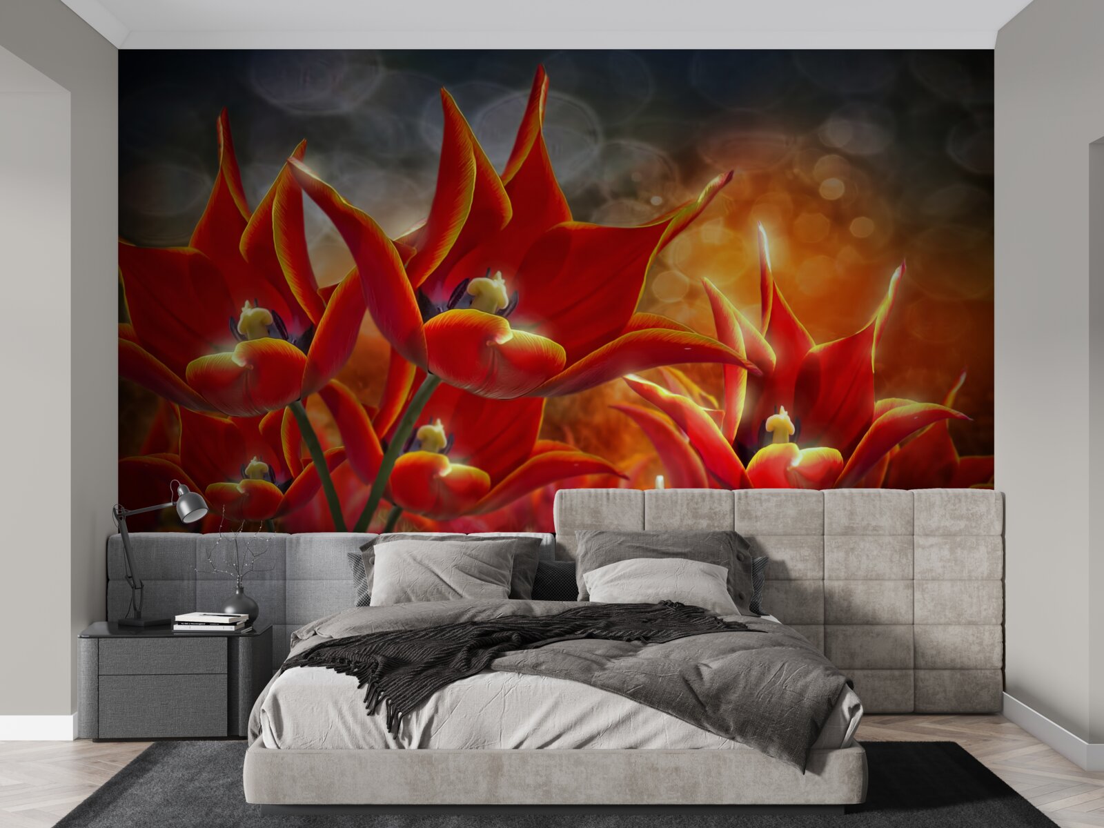 Fototapeta veľké šarlátové kvety