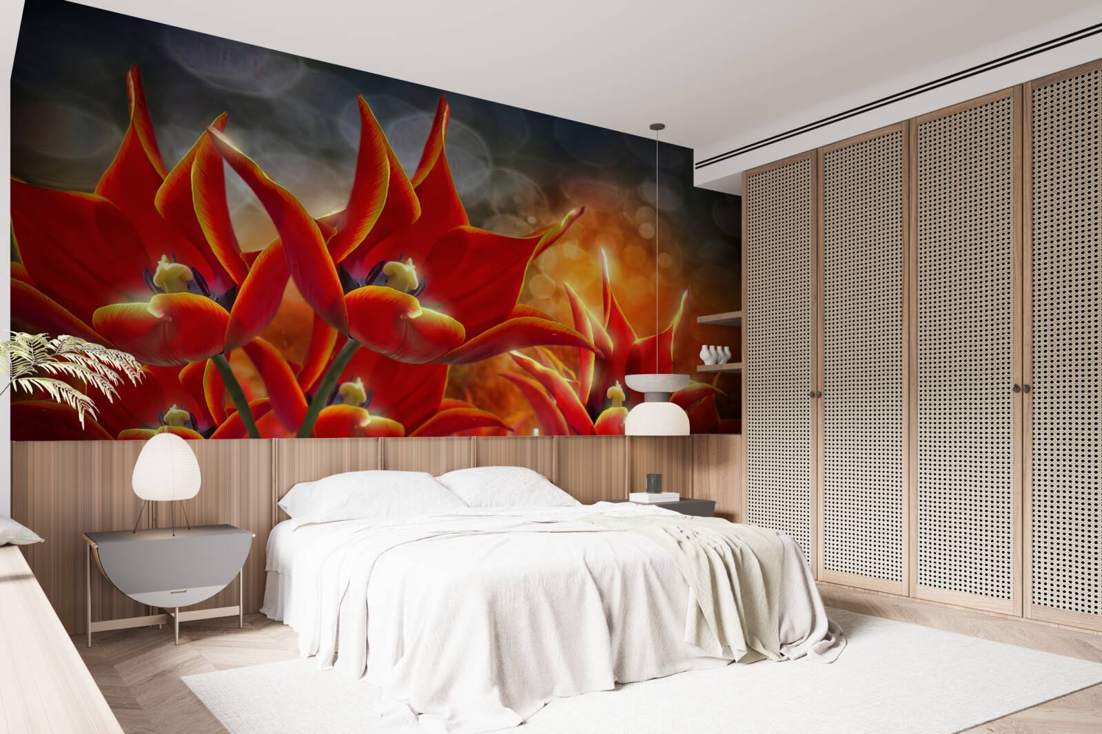 Fototapeta veľké šarlátové kvety