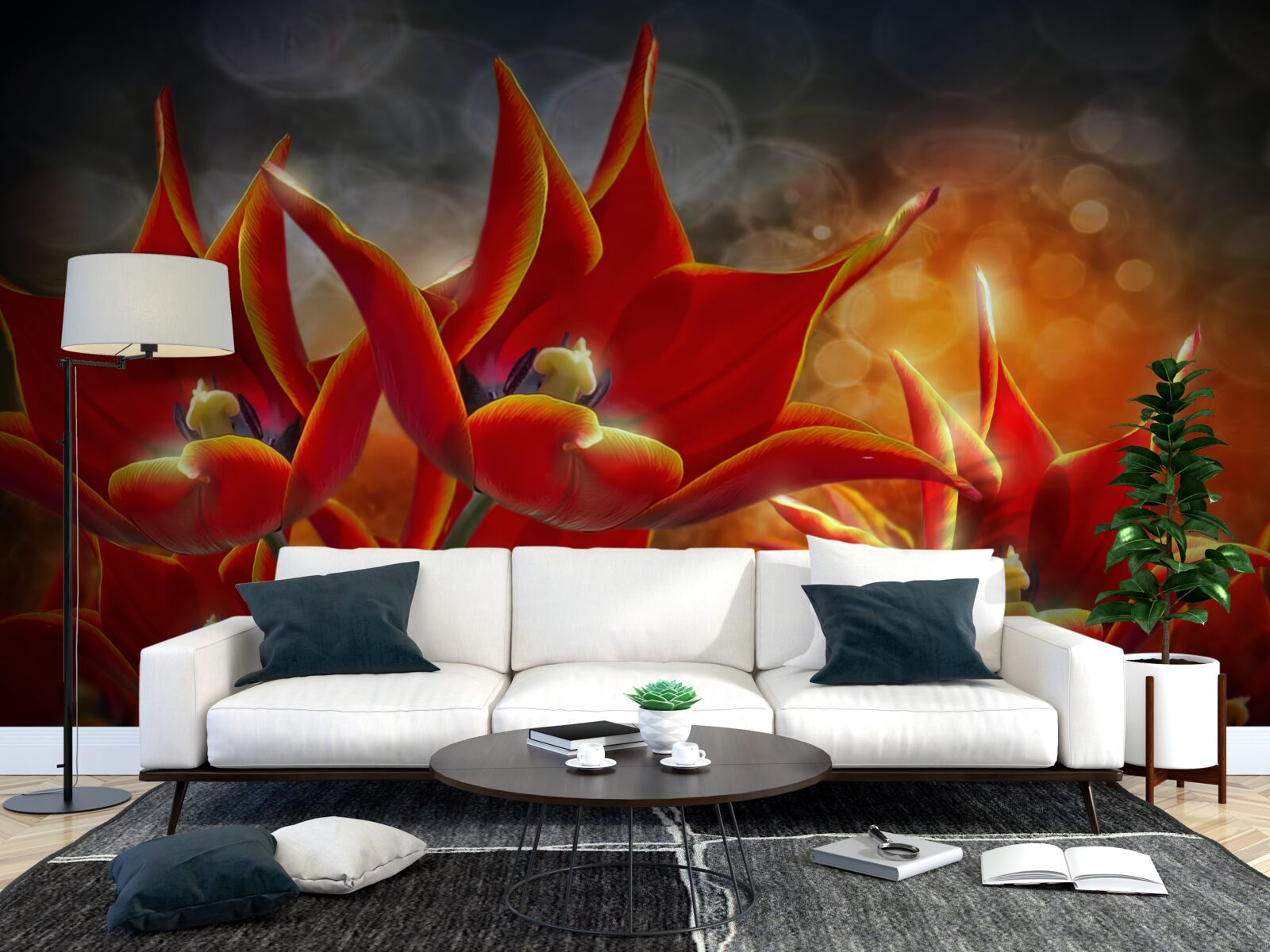 Fototapeta veľké šarlátové kvety