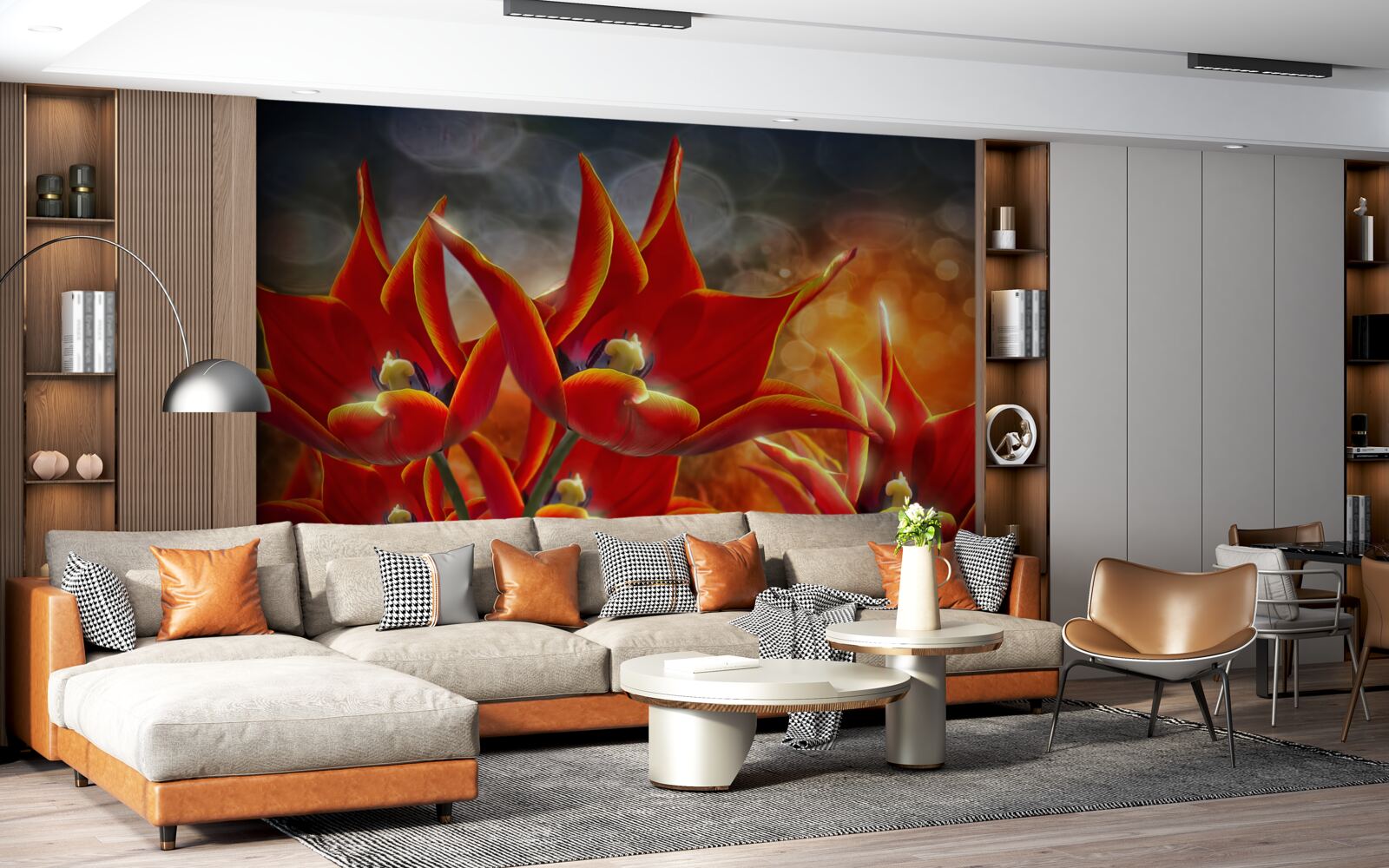 Fototapeta veľké šarlátové kvety