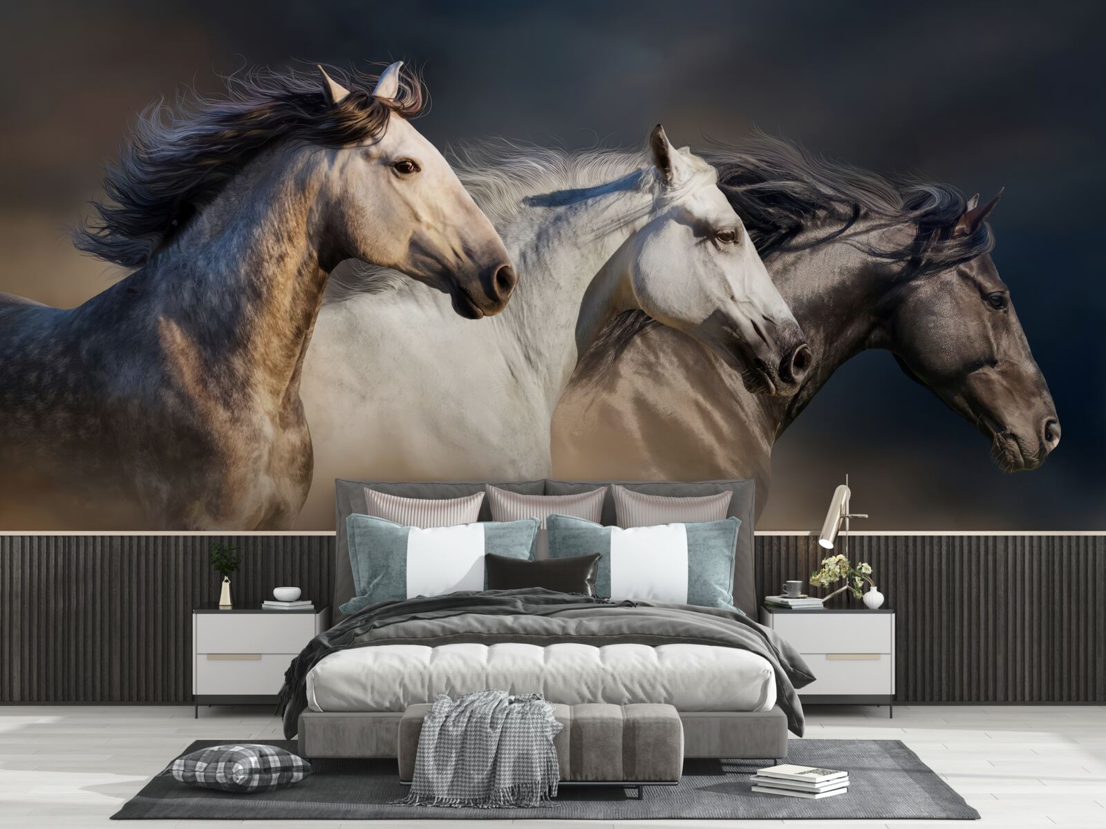 Fototapeta tri cválajúce kone