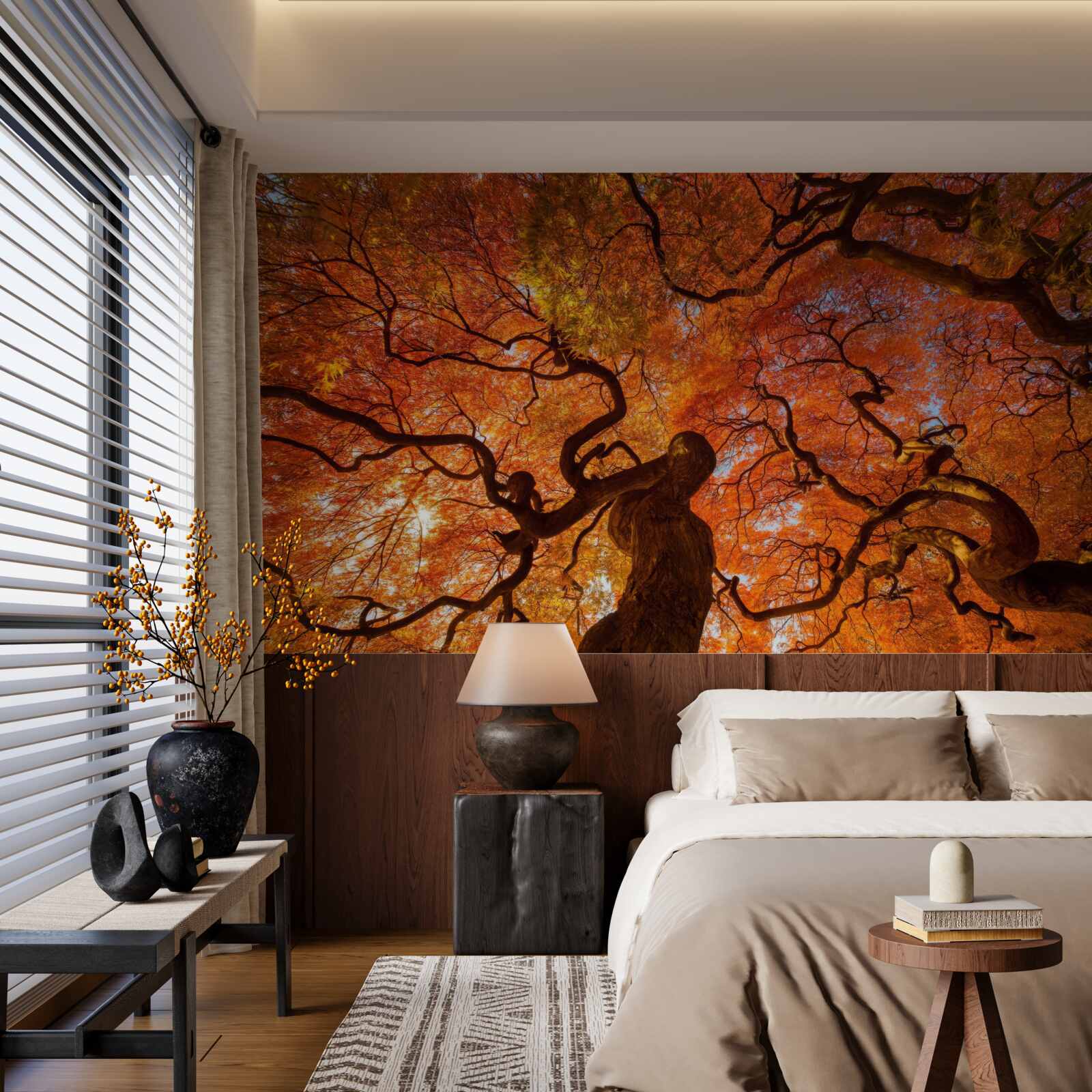 Fototapeta pohľad zdola na strom na jeseň