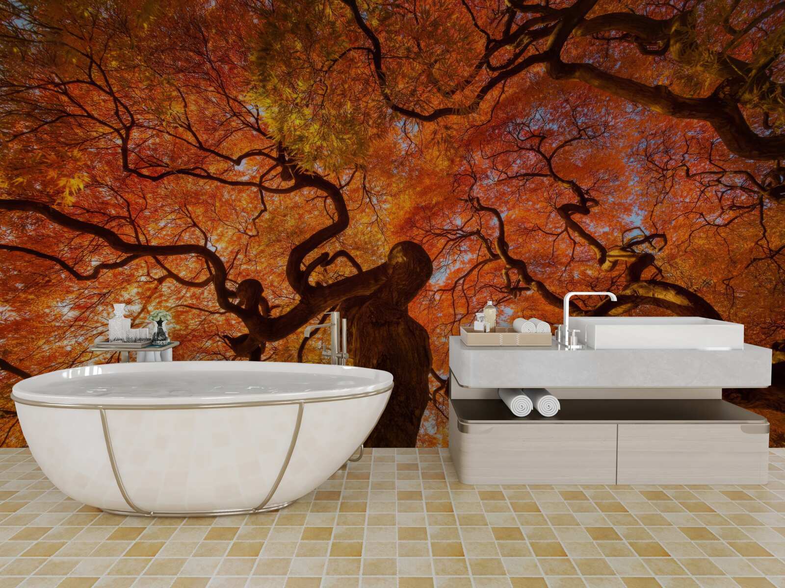 Fototapeta pohľad zdola na strom na jeseň