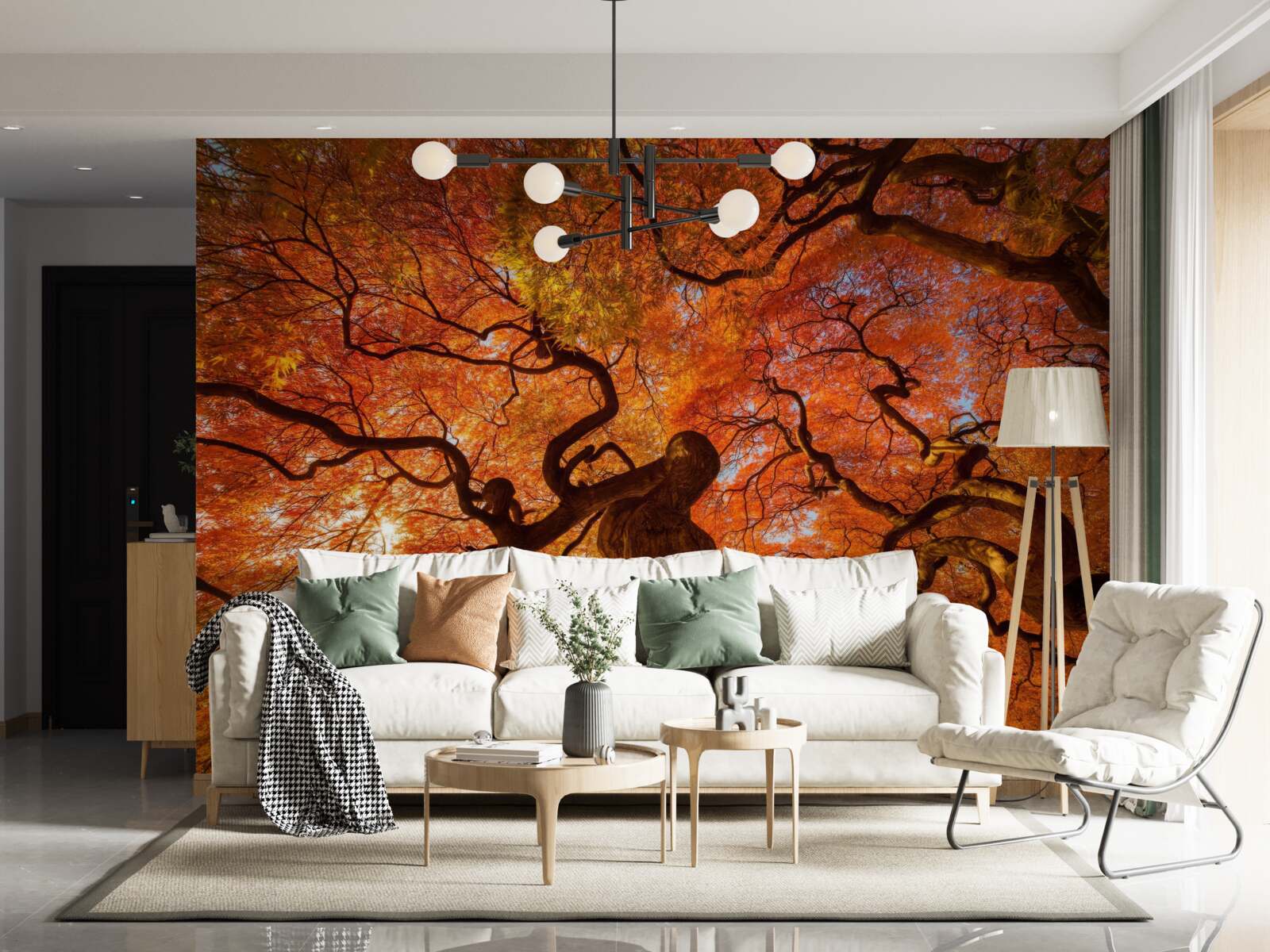 Fototapeta pohľad zdola na strom na jeseň