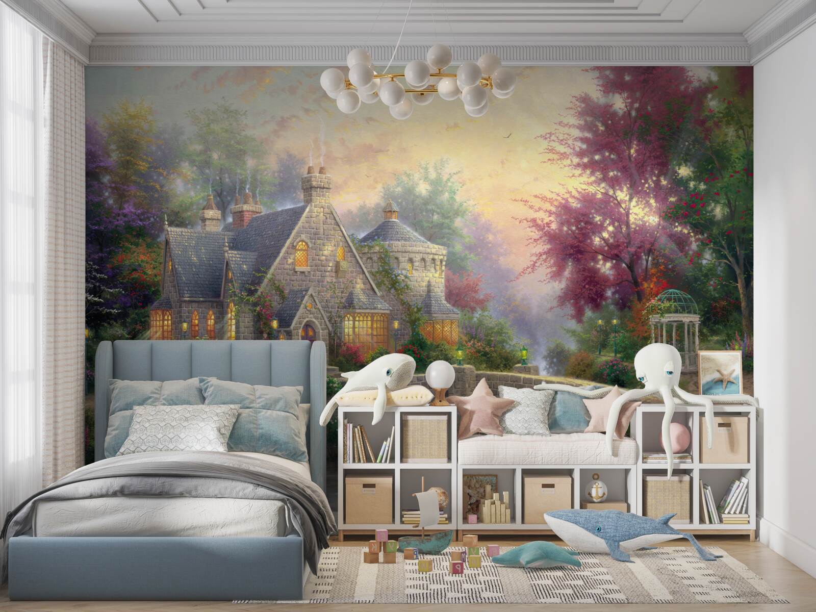 Fototapeta budova s ​​osvetlenými oknami