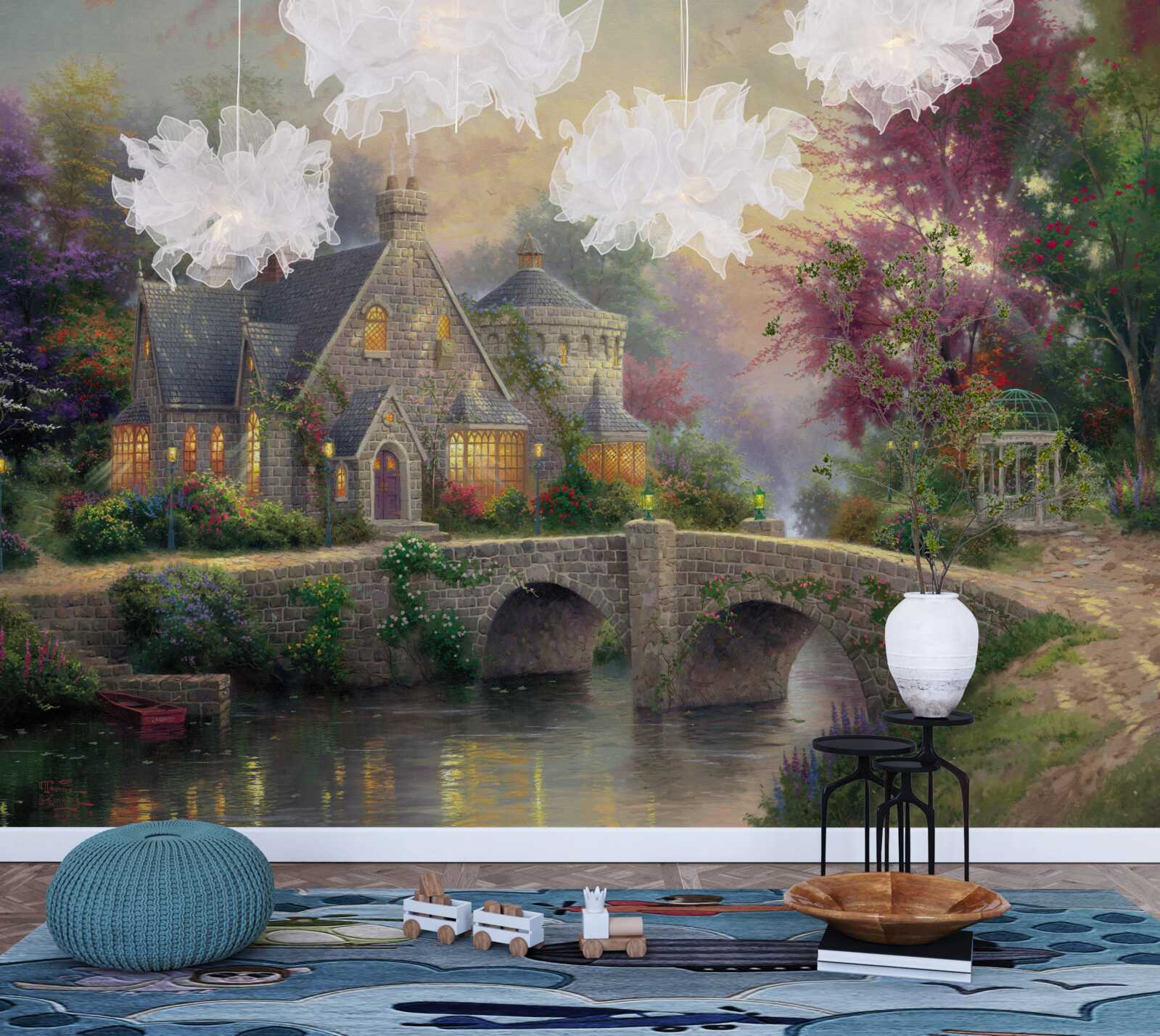 Fototapeta budova s ​​osvetlenými oknami