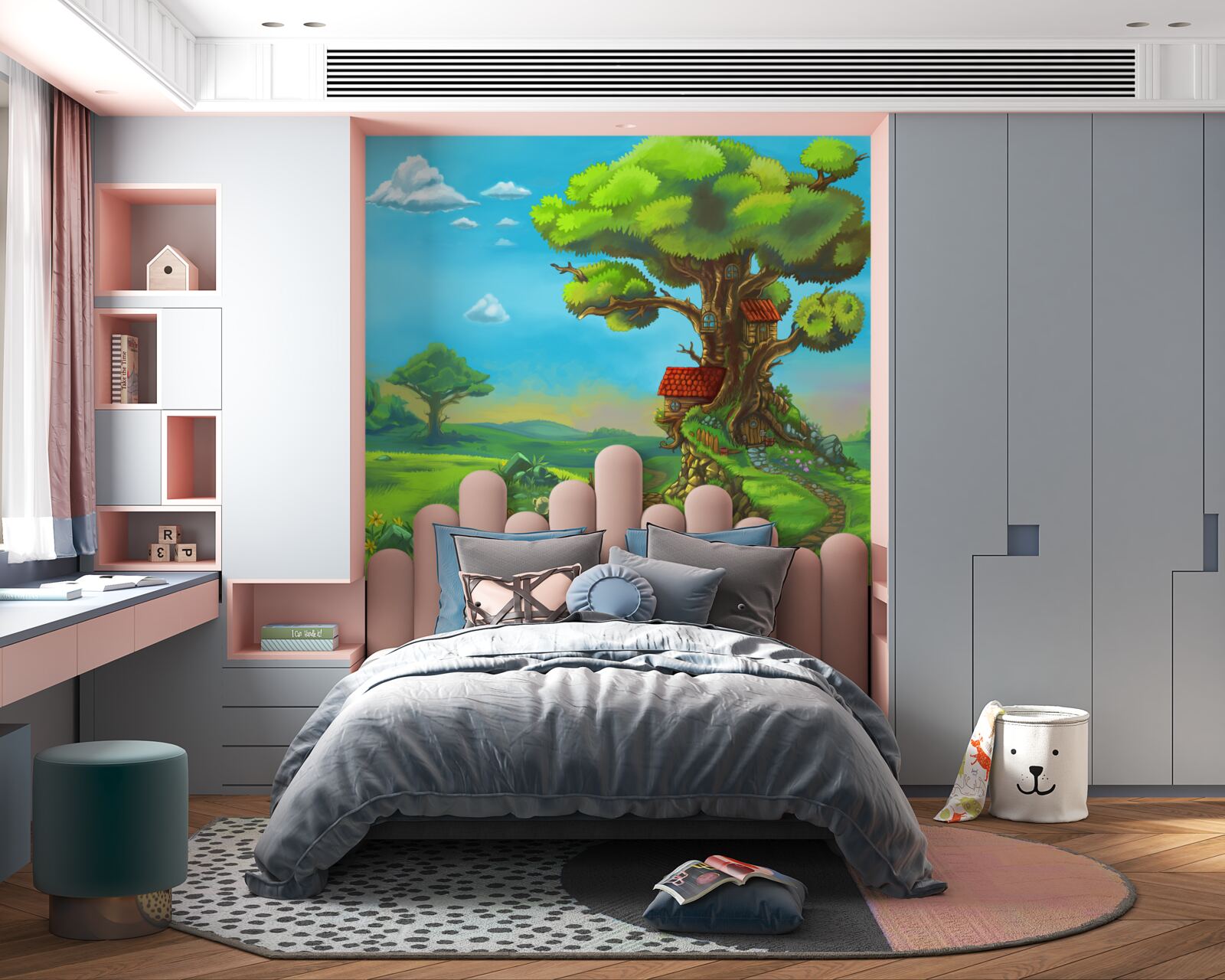 Fototapeta čarovné chatrče z listnatých stromov