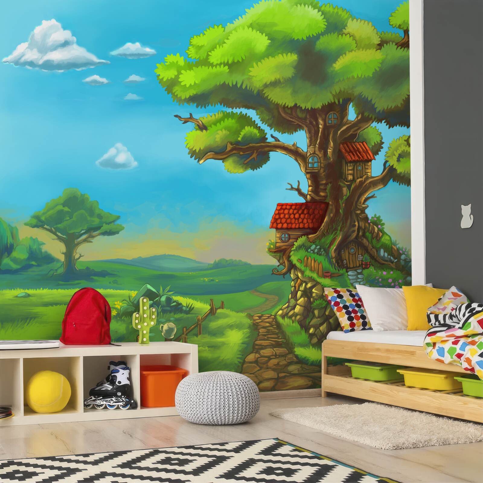 Fototapeta čarovné chatrče z listnatých stromov