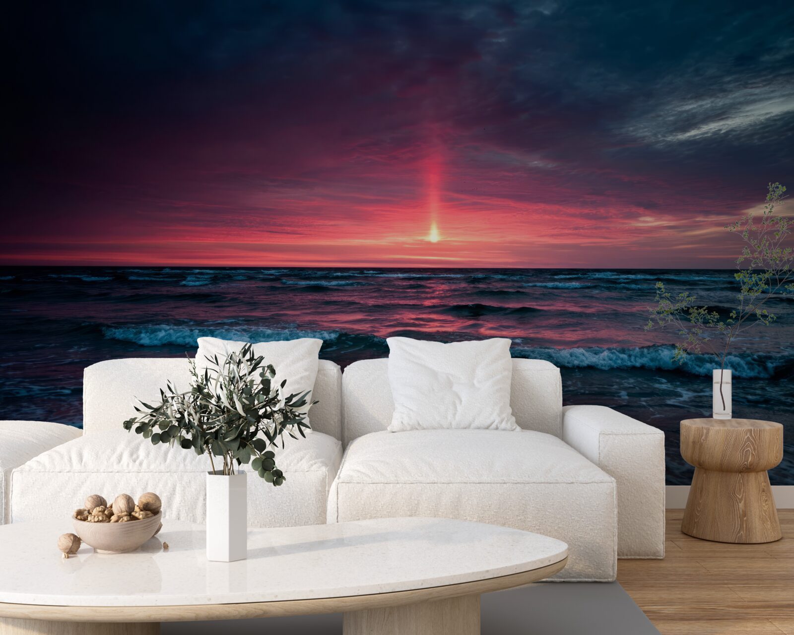 Fototapeta slnko zapadá pod morský horizont