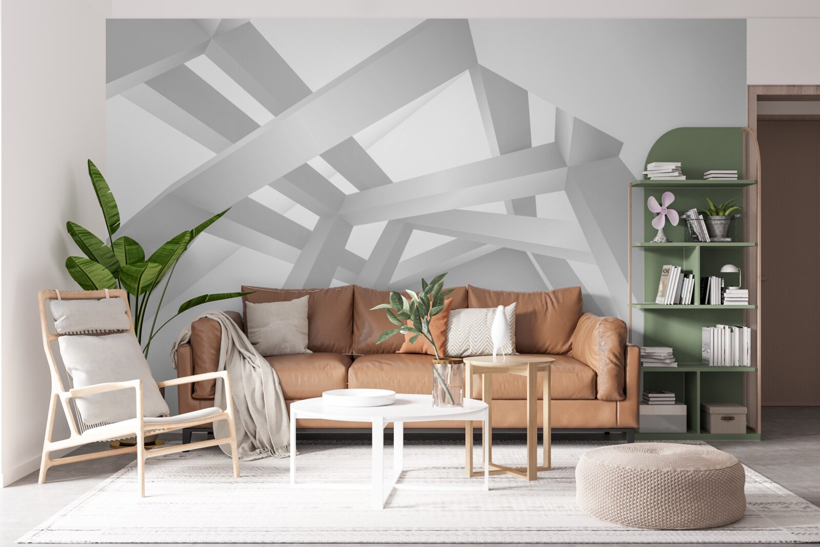 Fototapeta objemová abstraktná kompozícia v šedej farbe