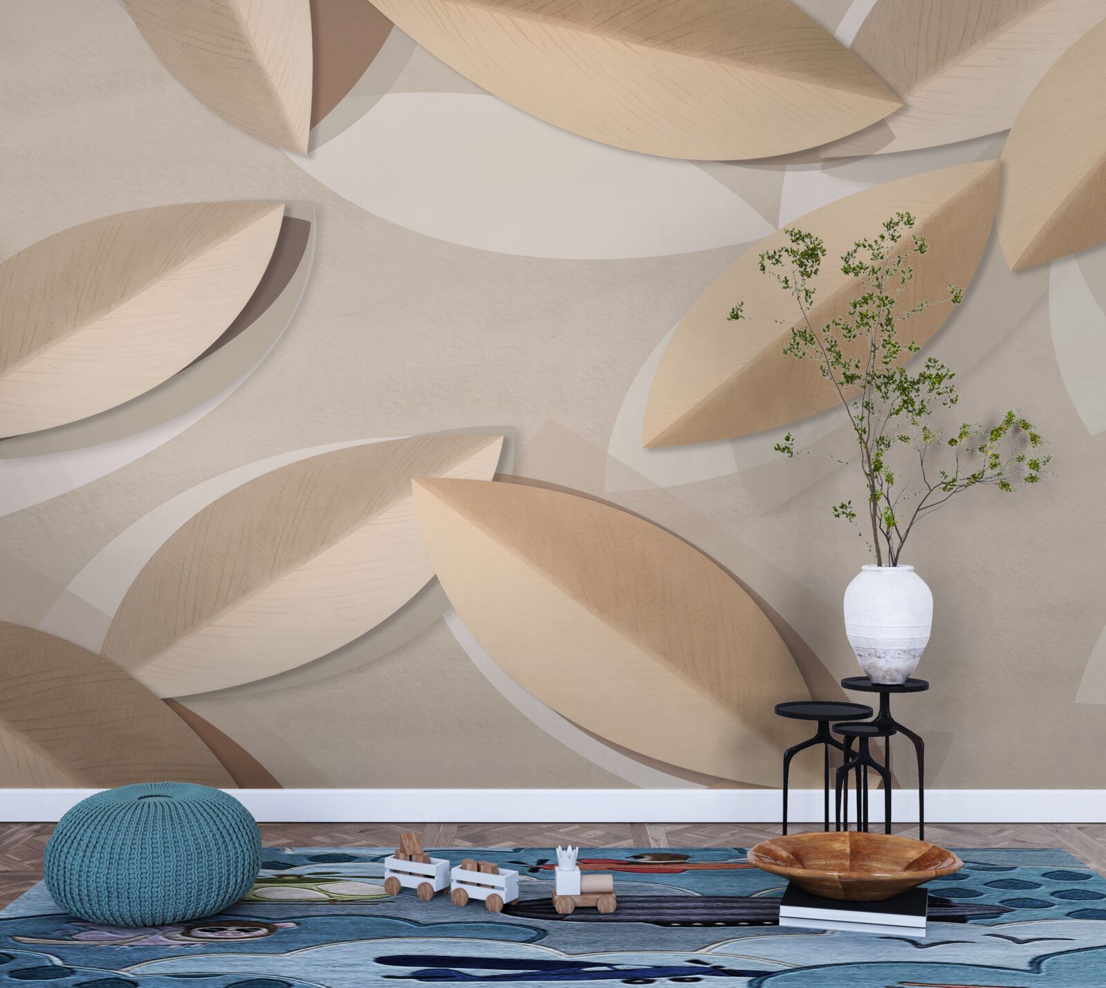 Fototapeta listy sú veľké a hnedé