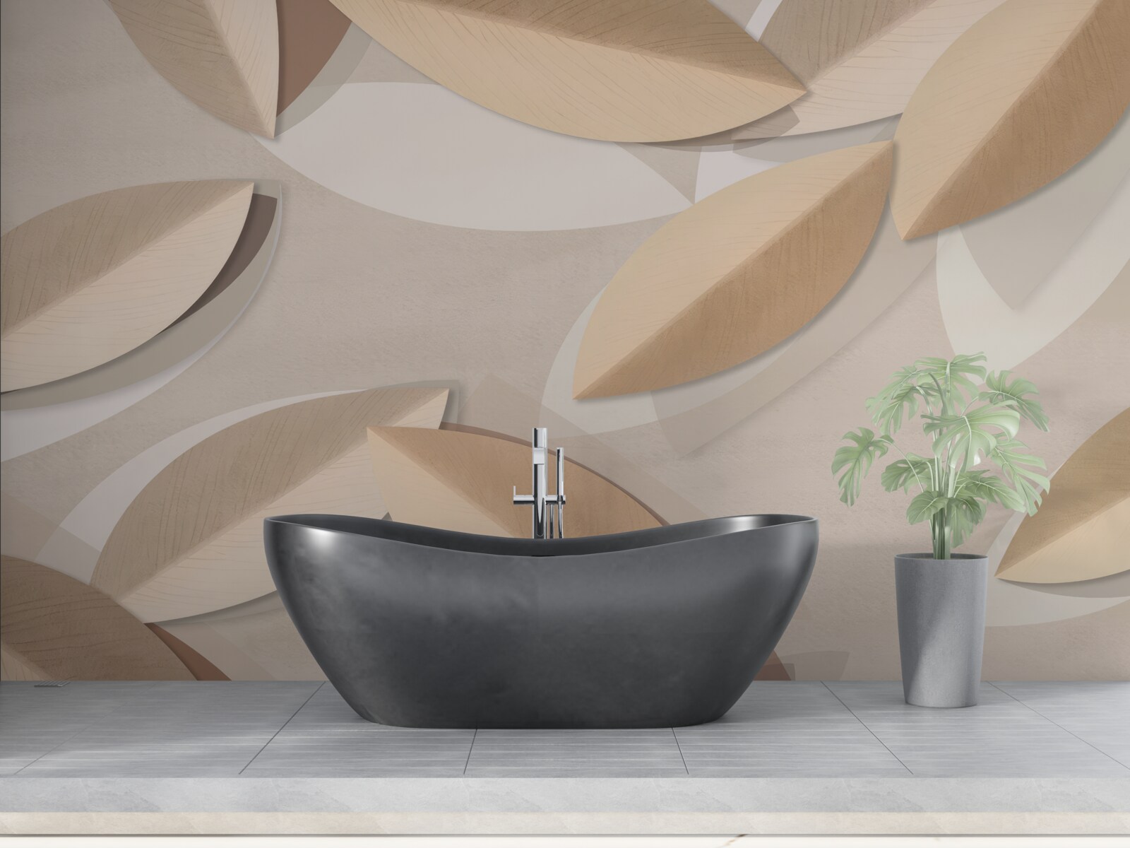 Fototapeta listy sú veľké a hnedé