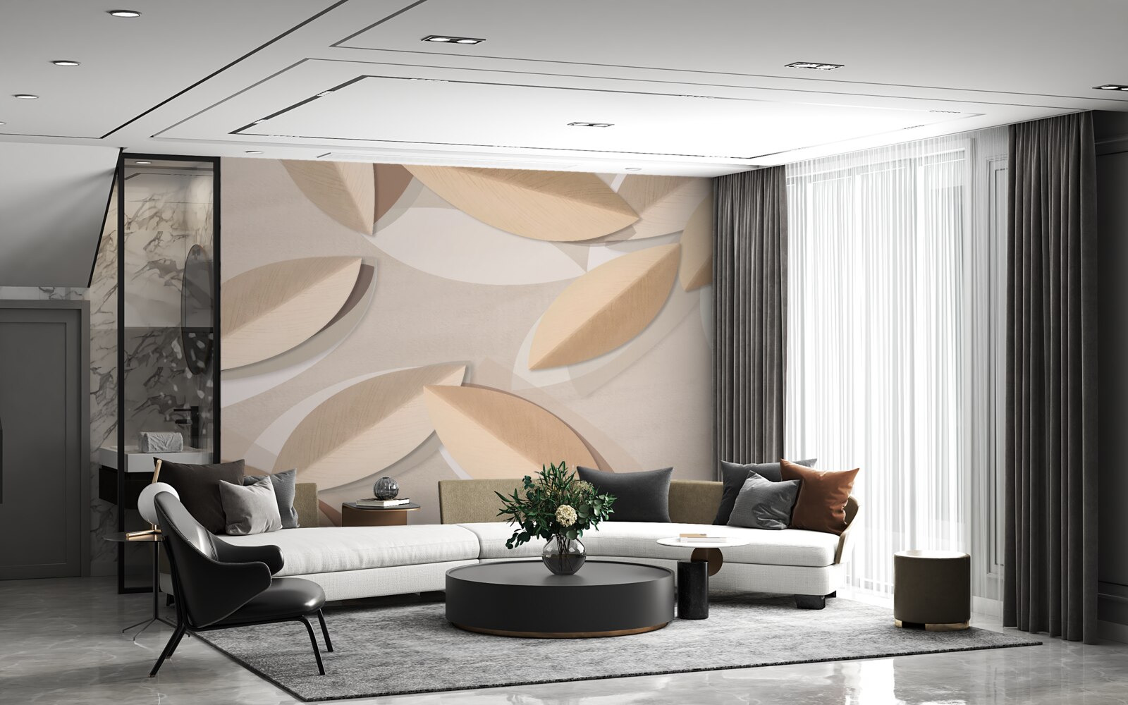 Fototapeta listy sú veľké a hnedé