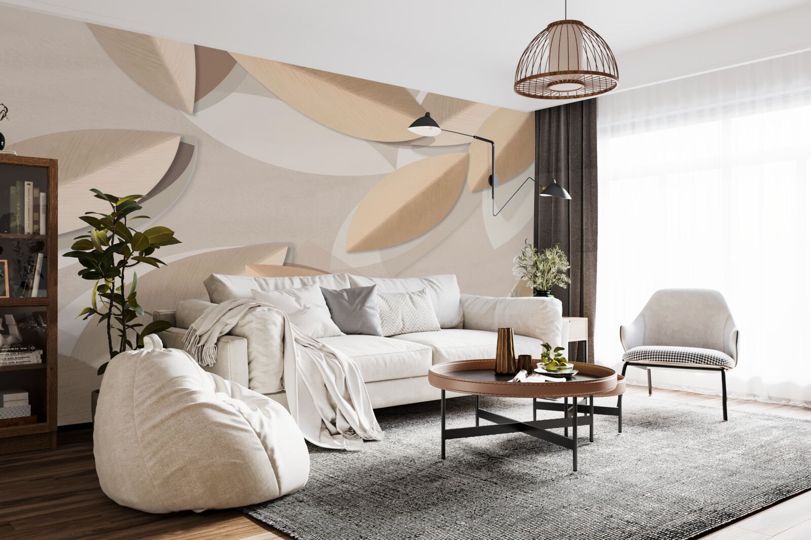 Fototapeta listy sú veľké a hnedé