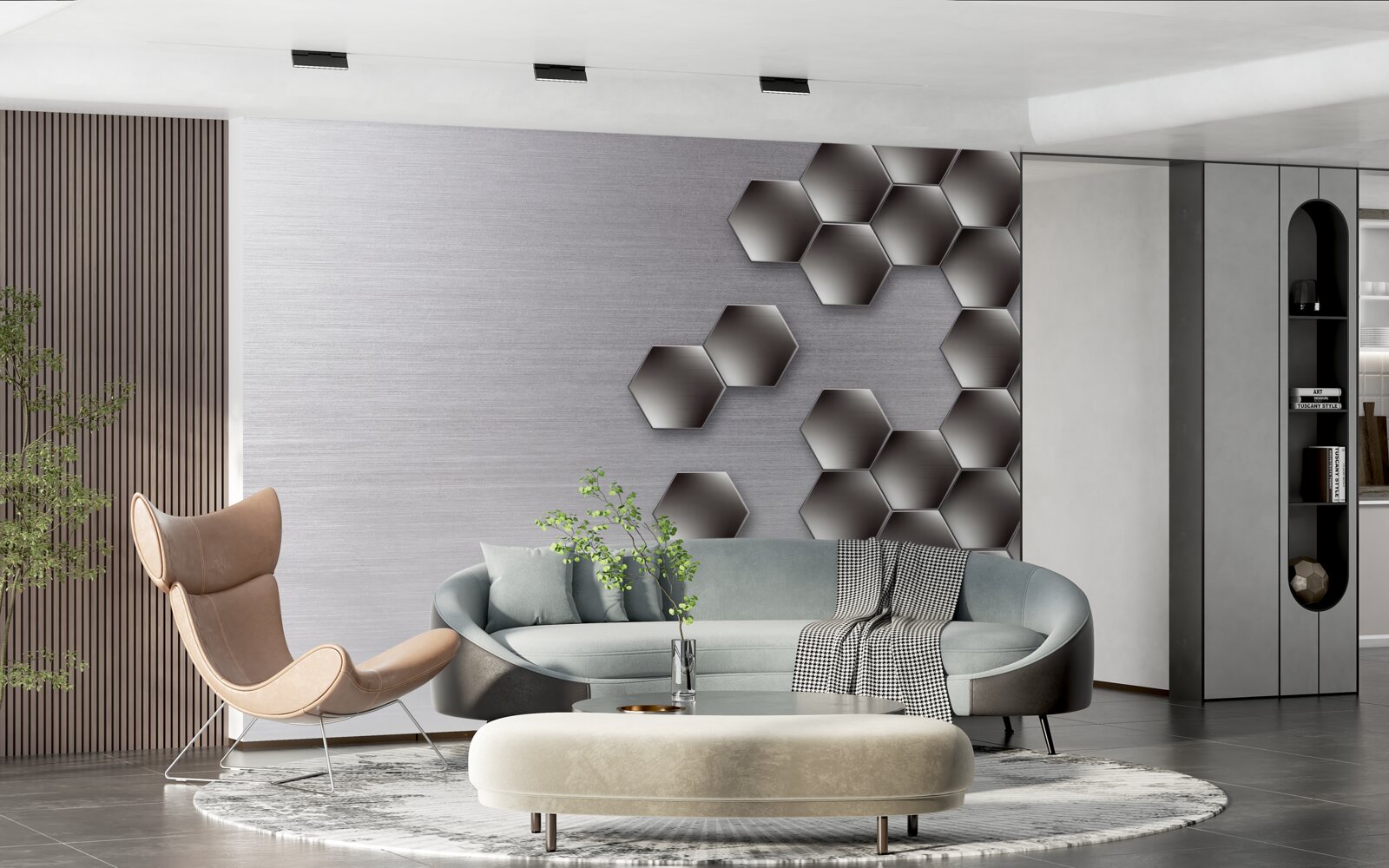 Fototapeta malé čierne šesťuholníky