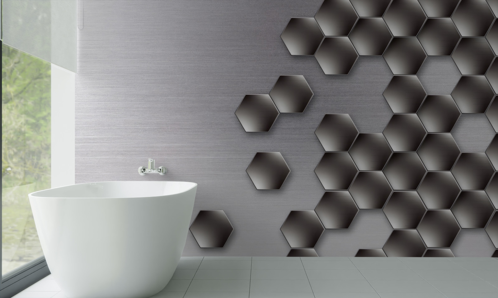 Fototapeta malé čierne šesťuholníky