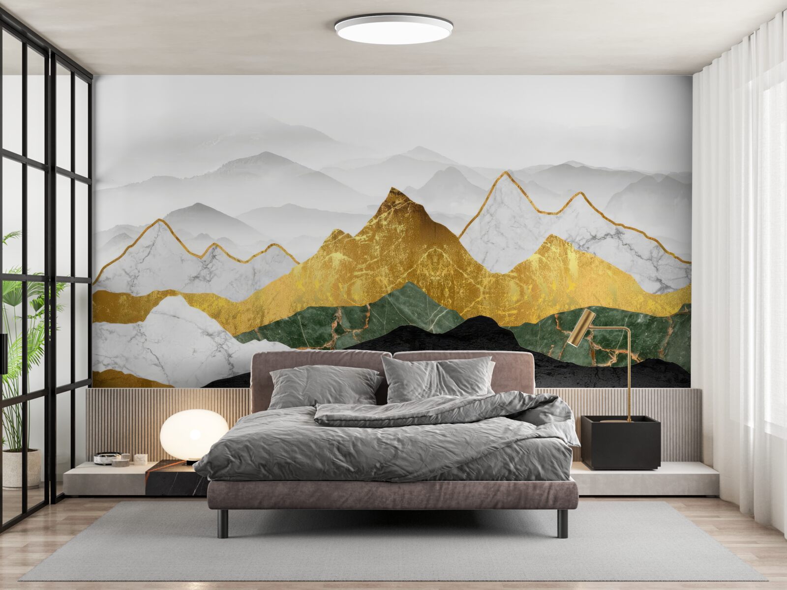 Fototapeta pruhy rôznych farieb na mramorovom pozadí