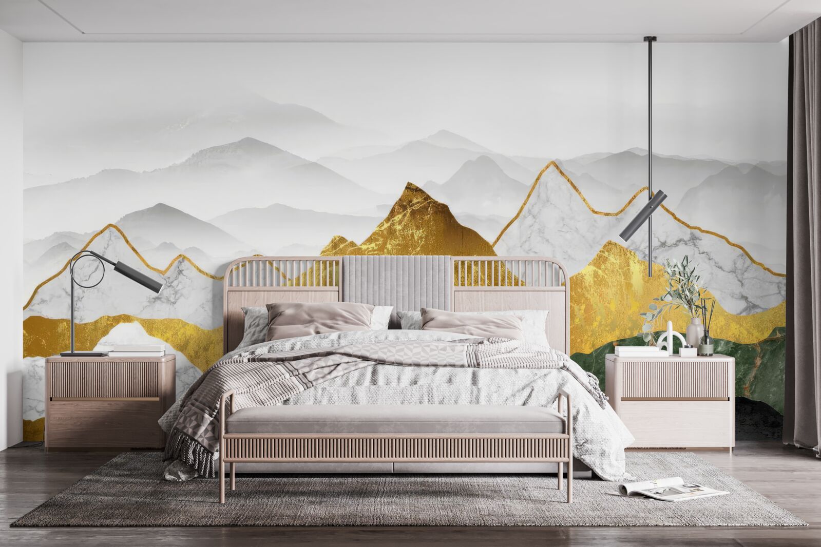 Fototapeta pruhy rôznych farieb na mramorovom pozadí