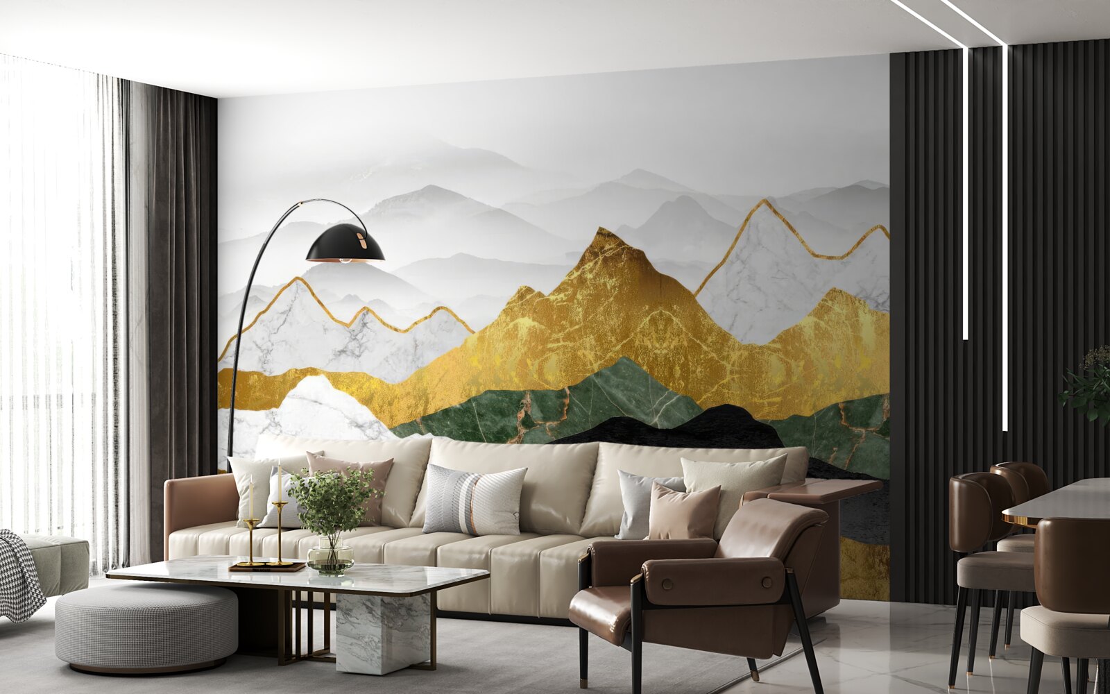 Fototapeta pruhy rôznych farieb na mramorovom pozadí