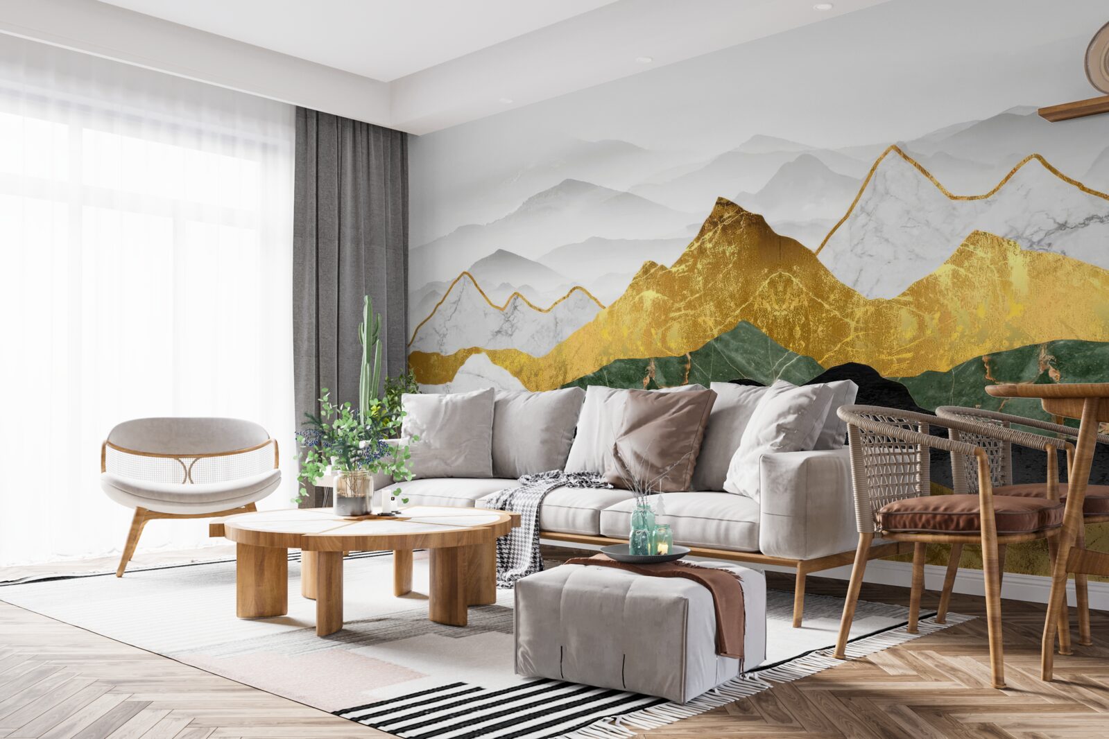 Fototapeta pruhy rôznych farieb na mramorovom pozadí