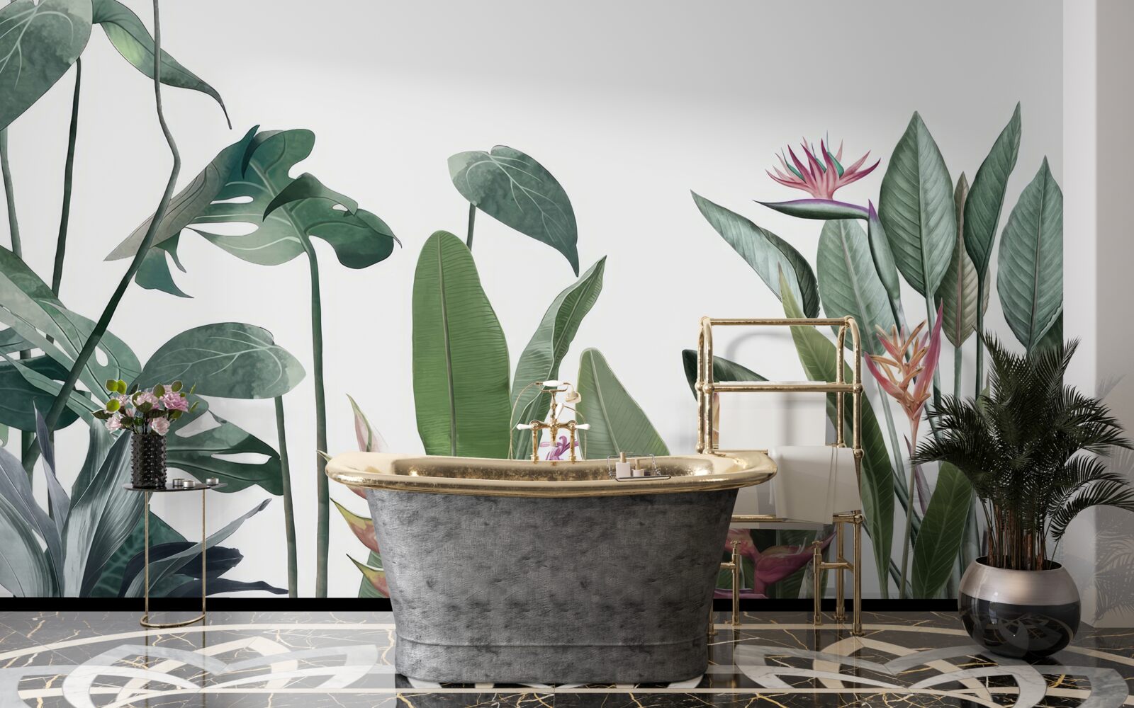 Fototapeta listy rôznych tropických rastlín