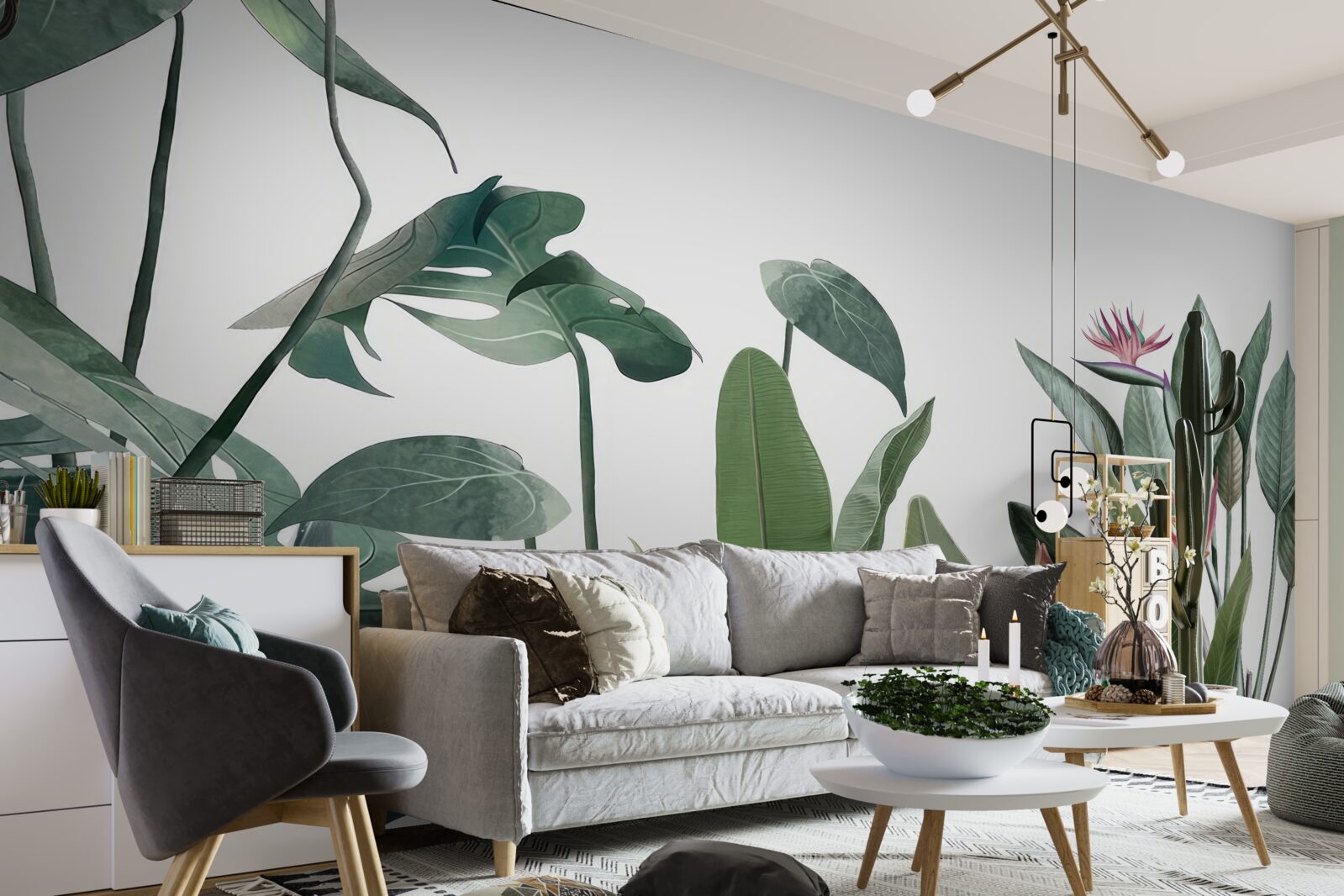 Fototapeta listy rôznych tropických rastlín