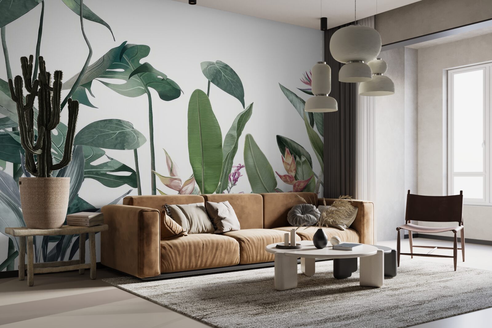 Fototapeta listy rôznych tropických rastlín