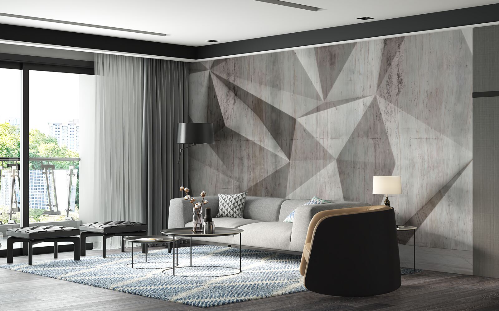 Fototapeta povrch s konvexnými geometrickými tvarmi