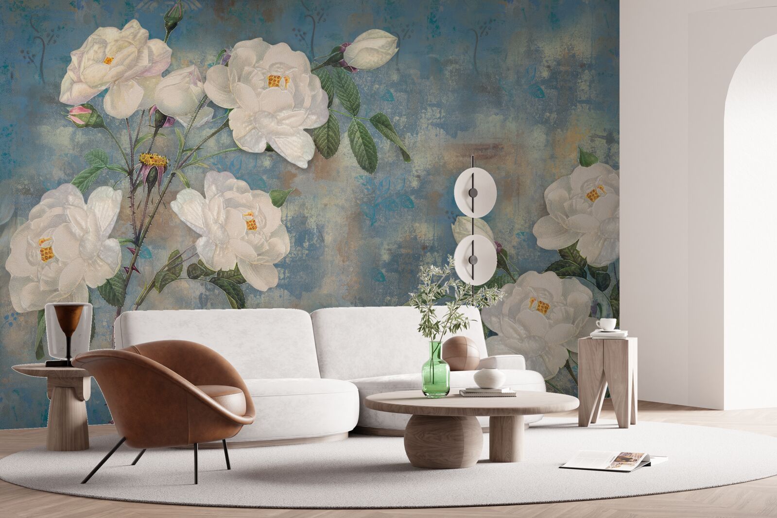 Fototapeta biele ruže na konároch