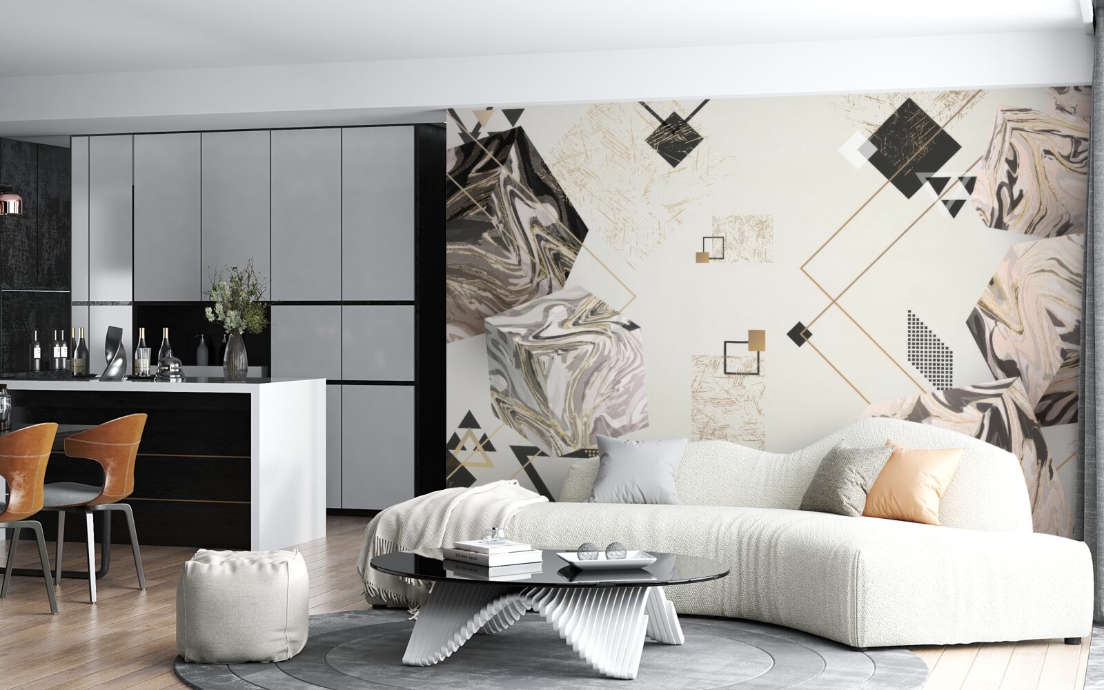 Fototapeta pruhované kocky s 3D efektom