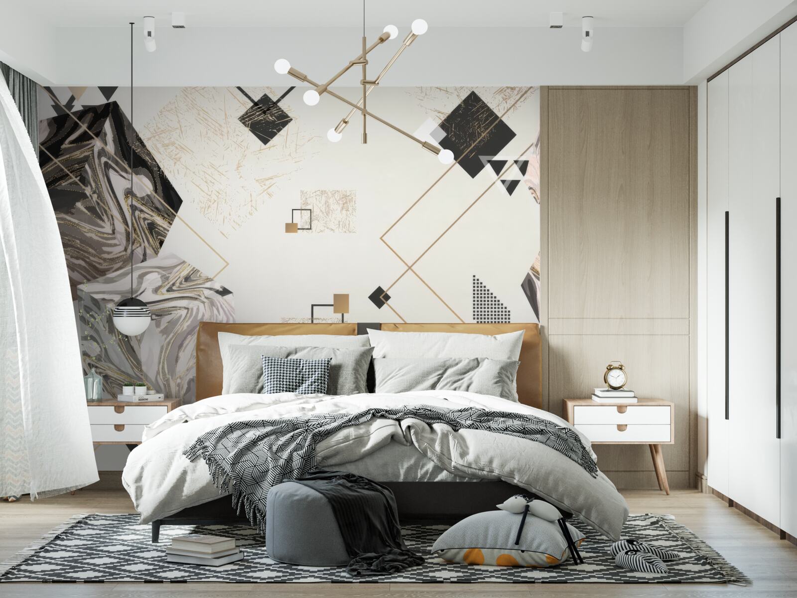 Fototapeta pruhované kocky s 3D efektom