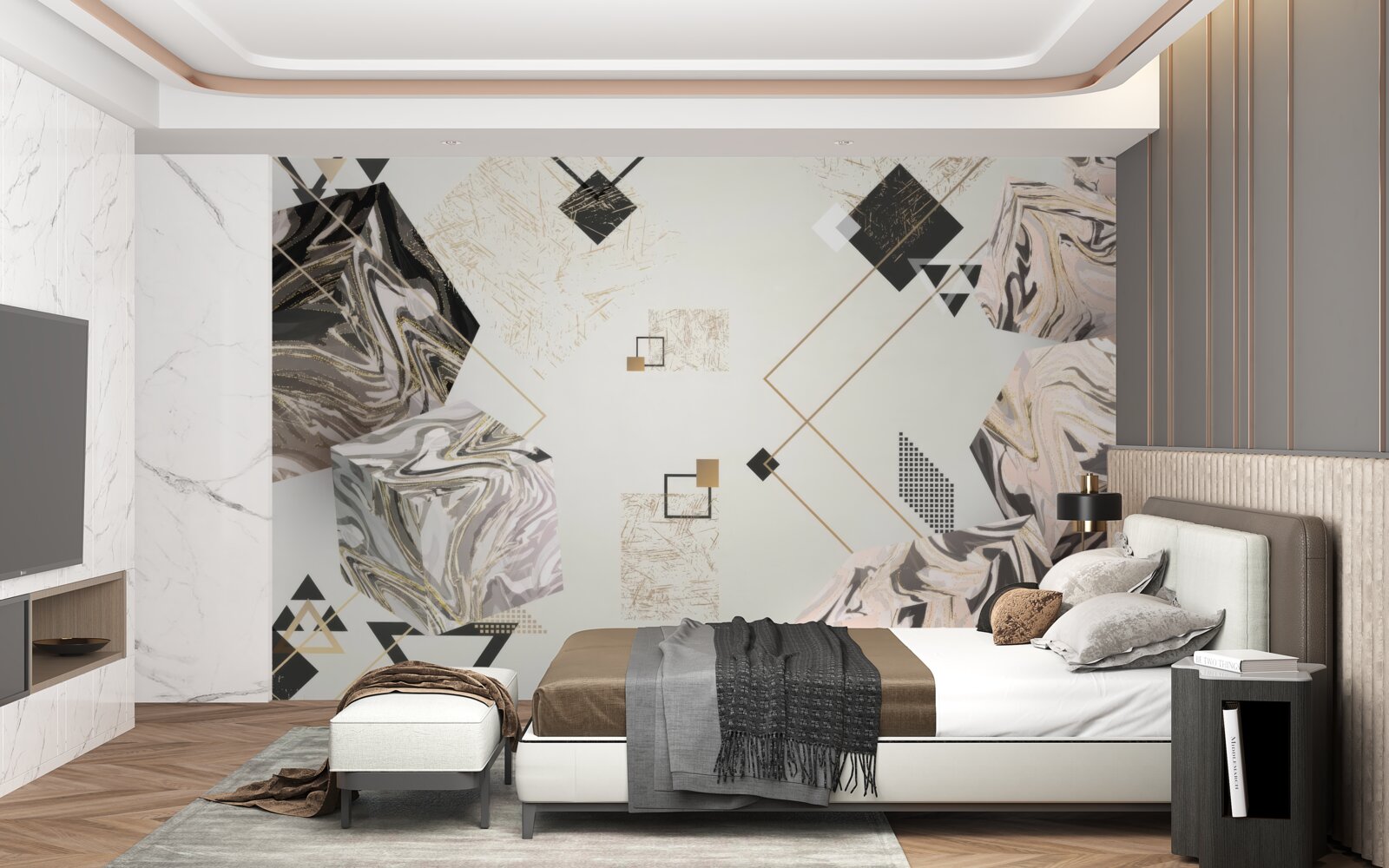 Fototapeta pruhované kocky s 3D efektom