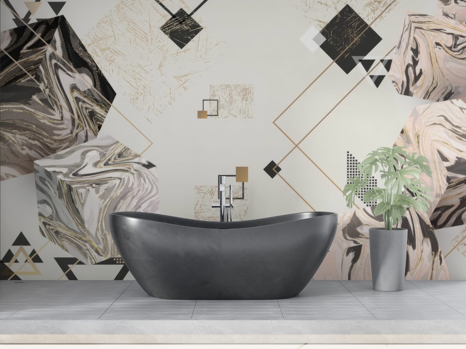 Fototapeta pruhované kocky s 3D efektom