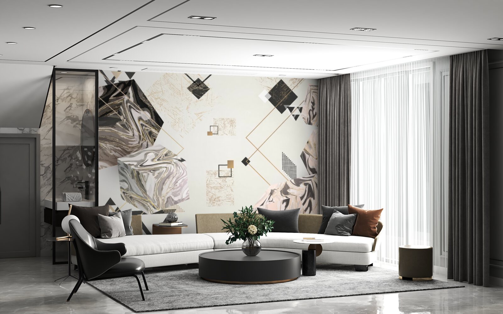 Fototapeta pruhované kocky s 3D efektom