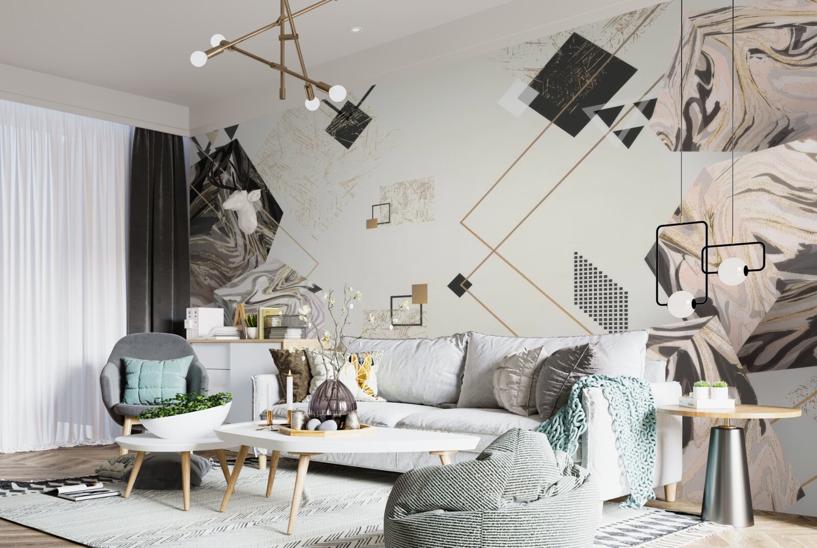 Fototapeta pruhované kocky s 3D efektom