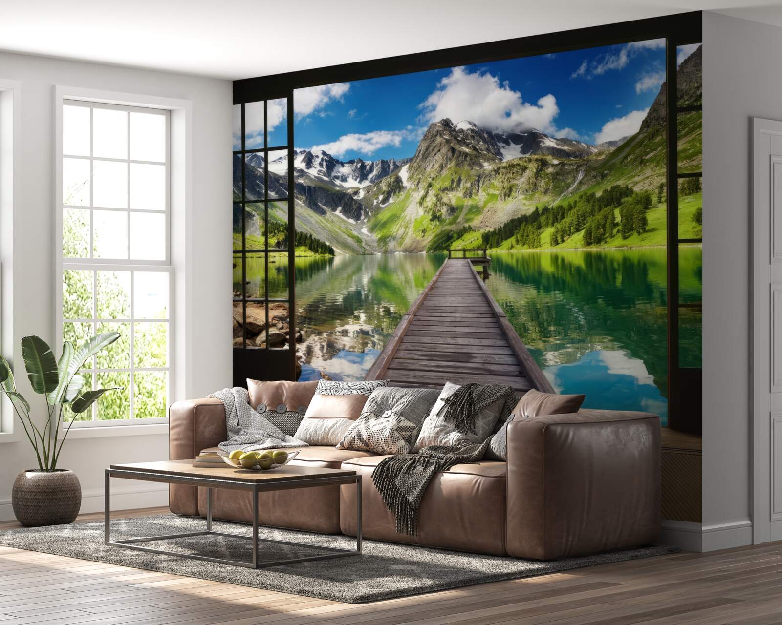 Fototapeta krajina hôr otvárajúca sa z okna