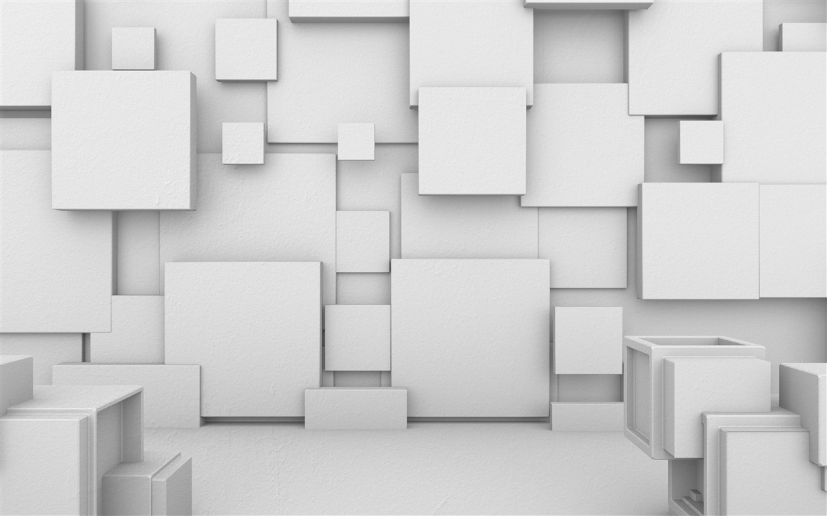 Fototapeta objemové biele štvorce