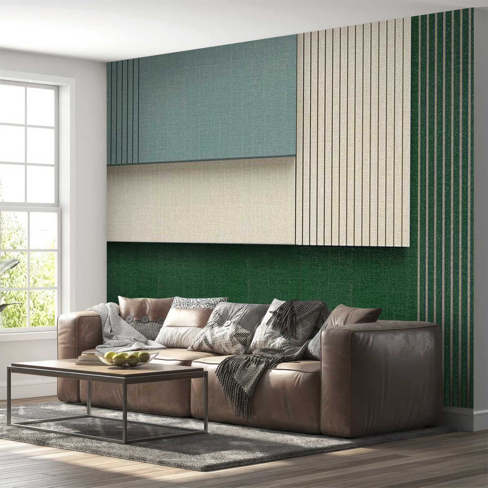 Fototapeta štvorčeky v modrej, béžovej a zelenej farbe