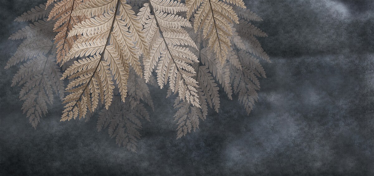 Fototapeta padajúce lístie na tmavom pozadí